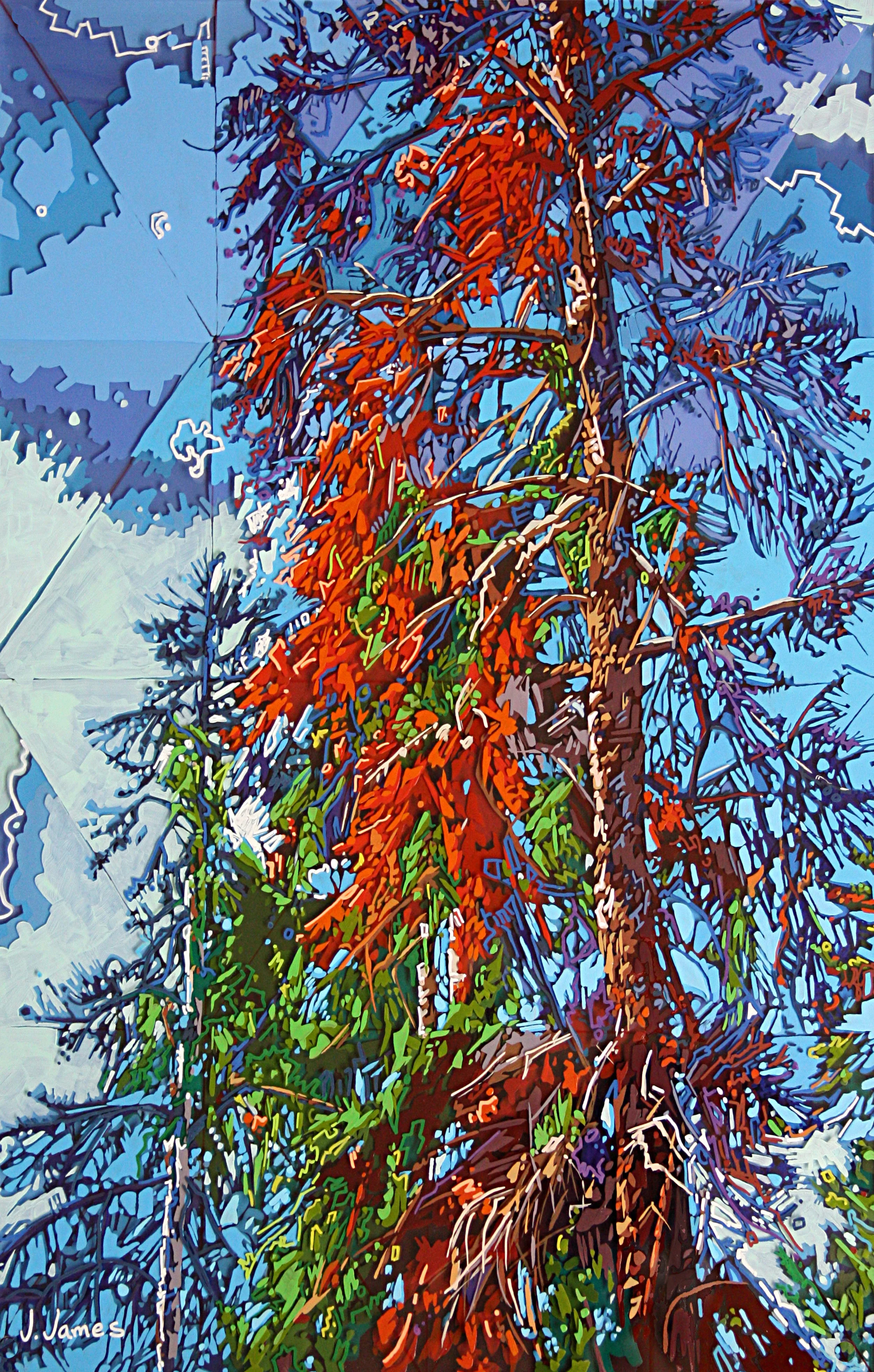 Bird's Nest, 22.5" x 14.5" Acrylic on Multi-Panel Acrylic
