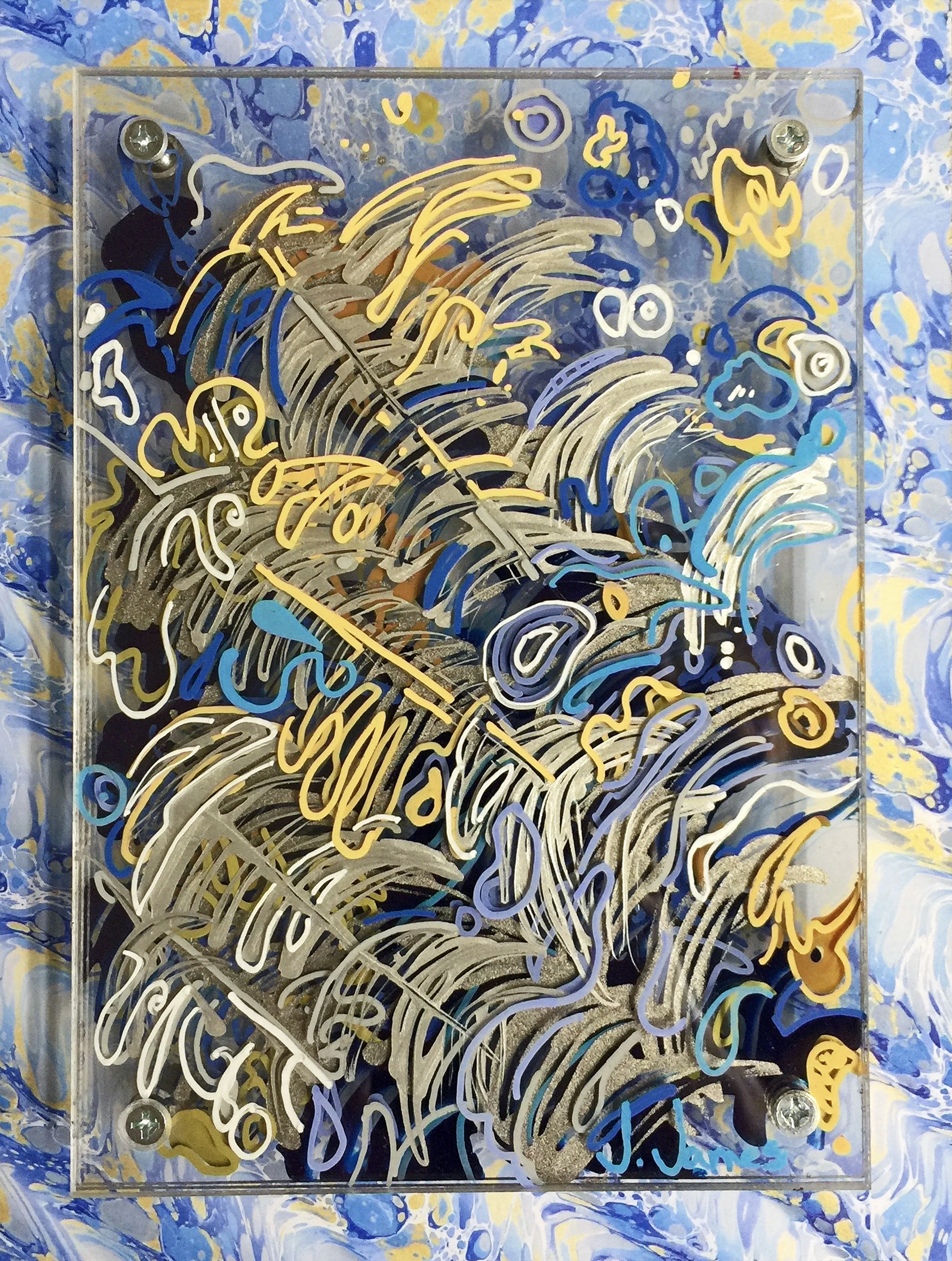 Ocellus, 10" x 8" Mixed Media and Acrylic on Multi-Panel Acrylic