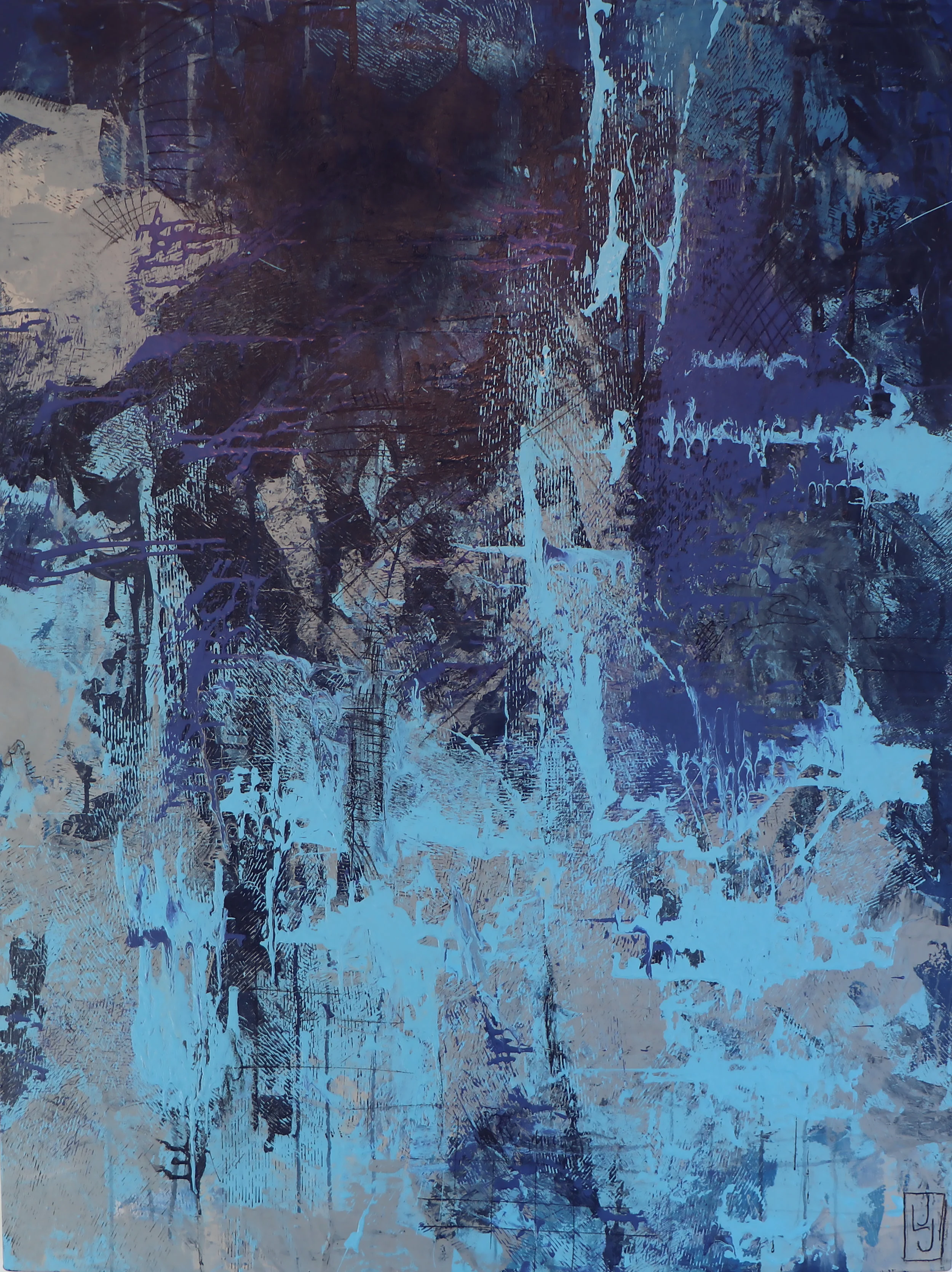 Bassackwards, 48" x 36" Mixed Media on Canvas