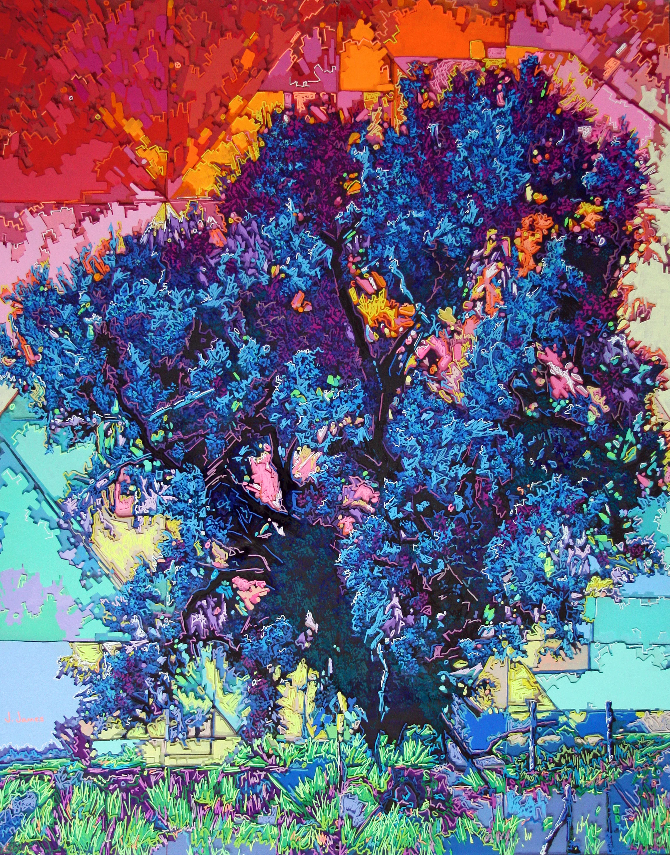 "Kodama", 36.5" x 28.5" Acrylic on Multi-Panel Acrylic