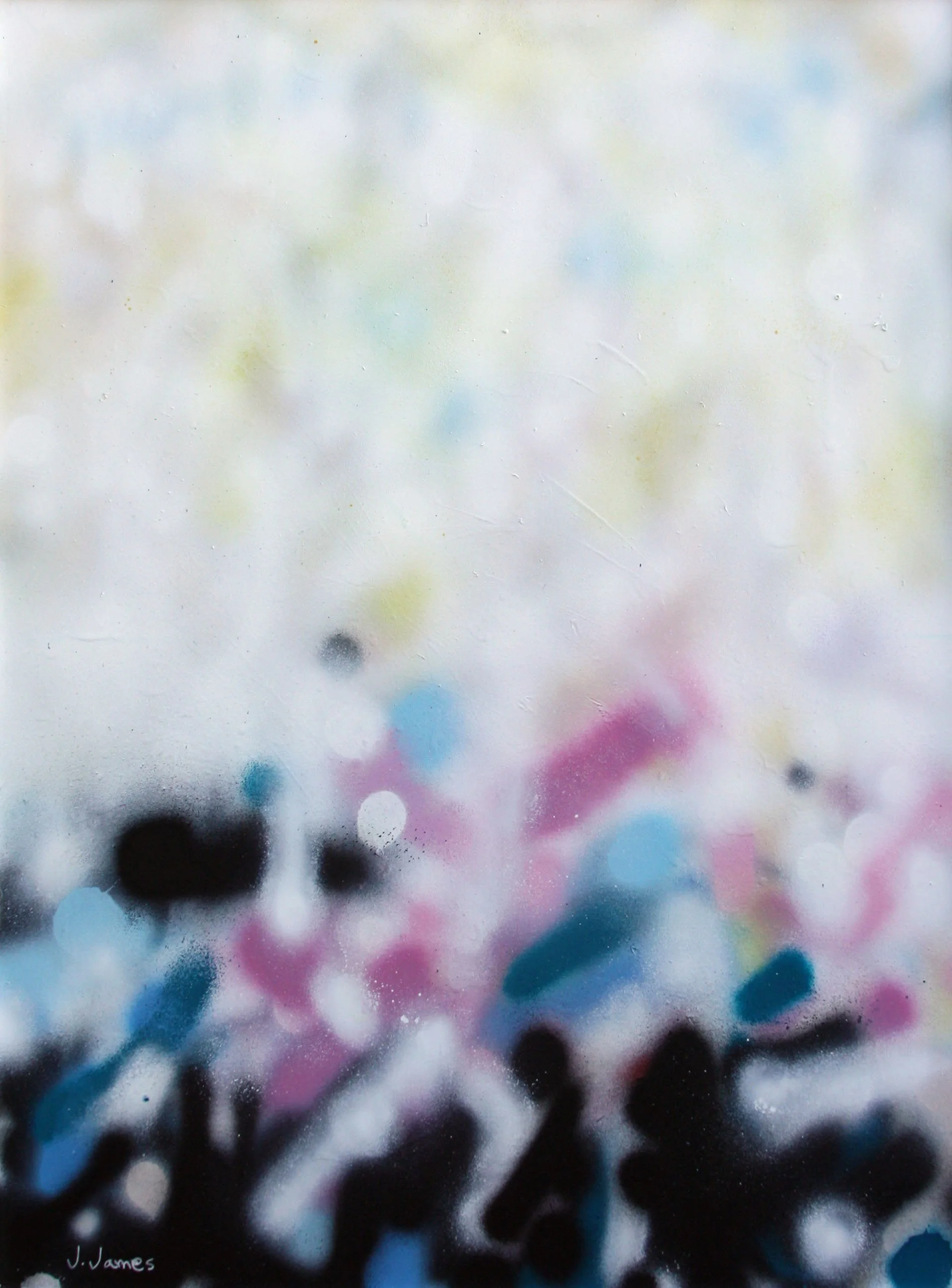 "Even Silence Has A Season", 24" x 18" Spray Paint on Board