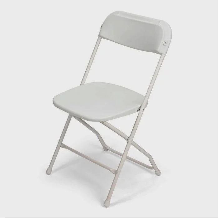 White folding chair rental for event seating