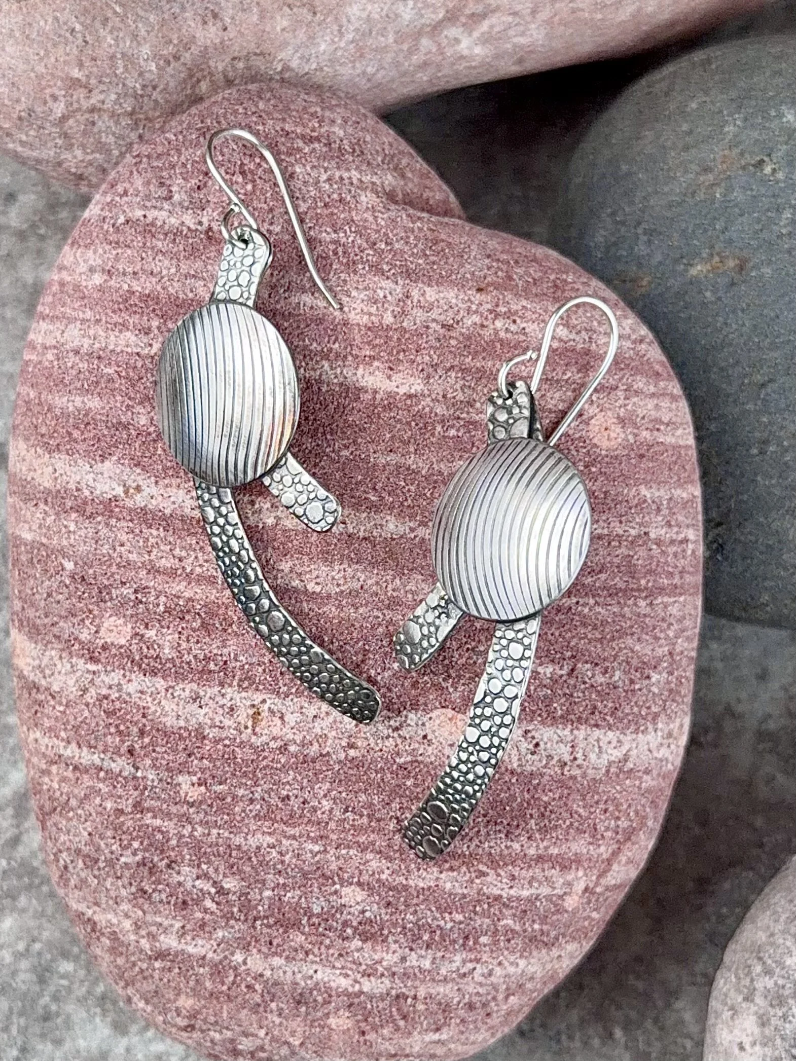 Worn Earth Silver Earrings
