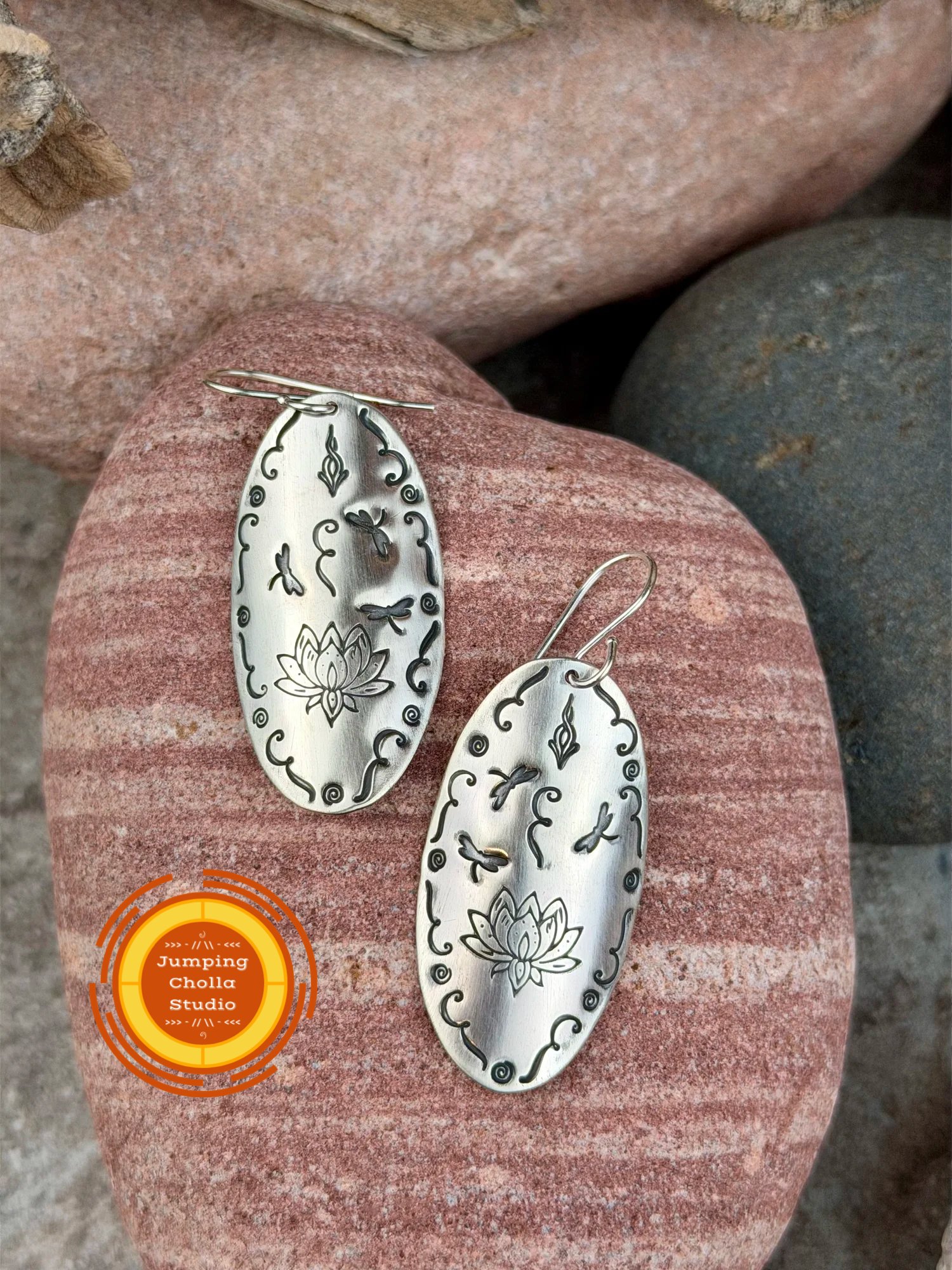 Silver Serenity Earrings front view 2
