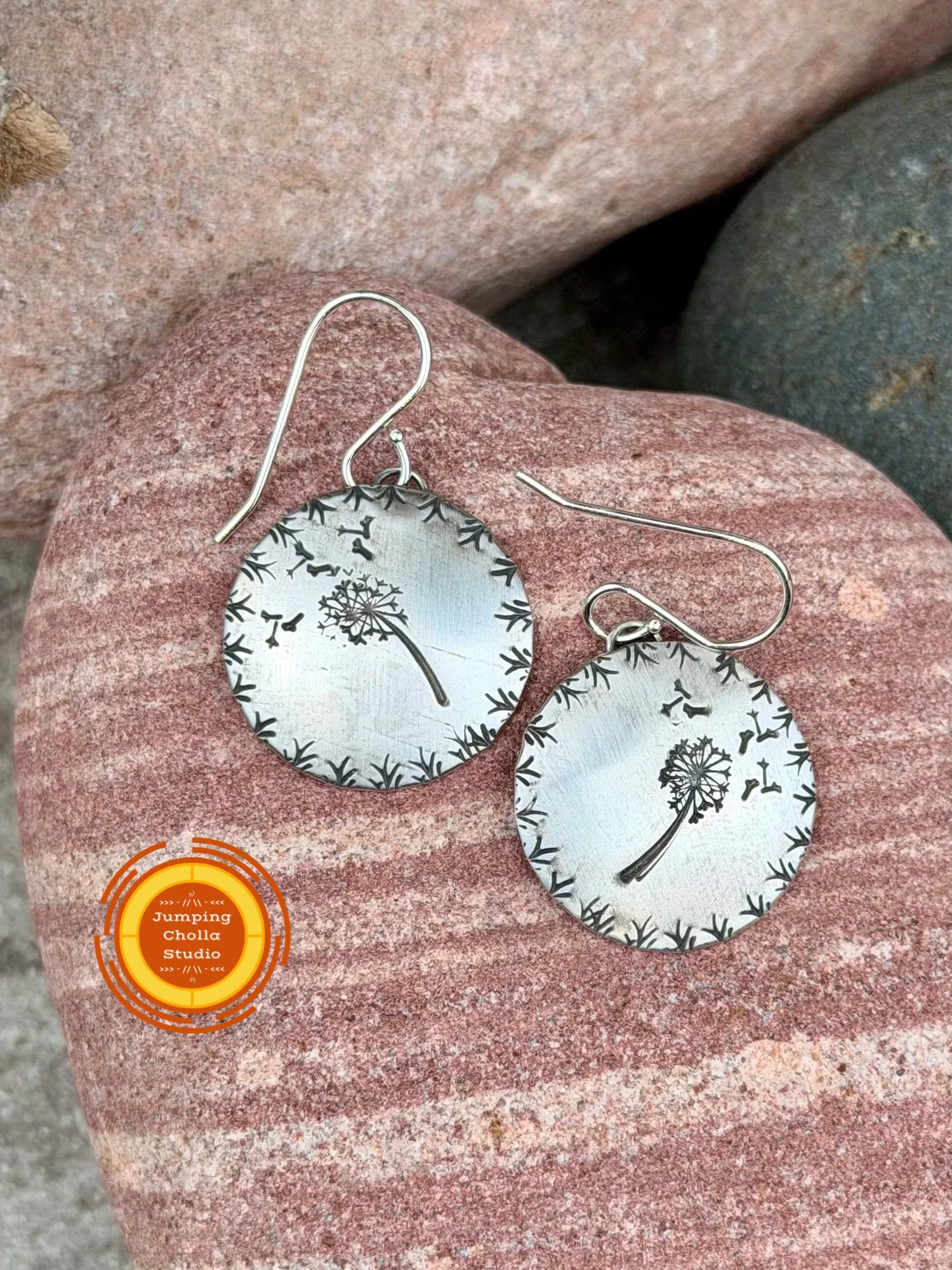 Wishes on the Wind Sterling Silver Earrings front view 2