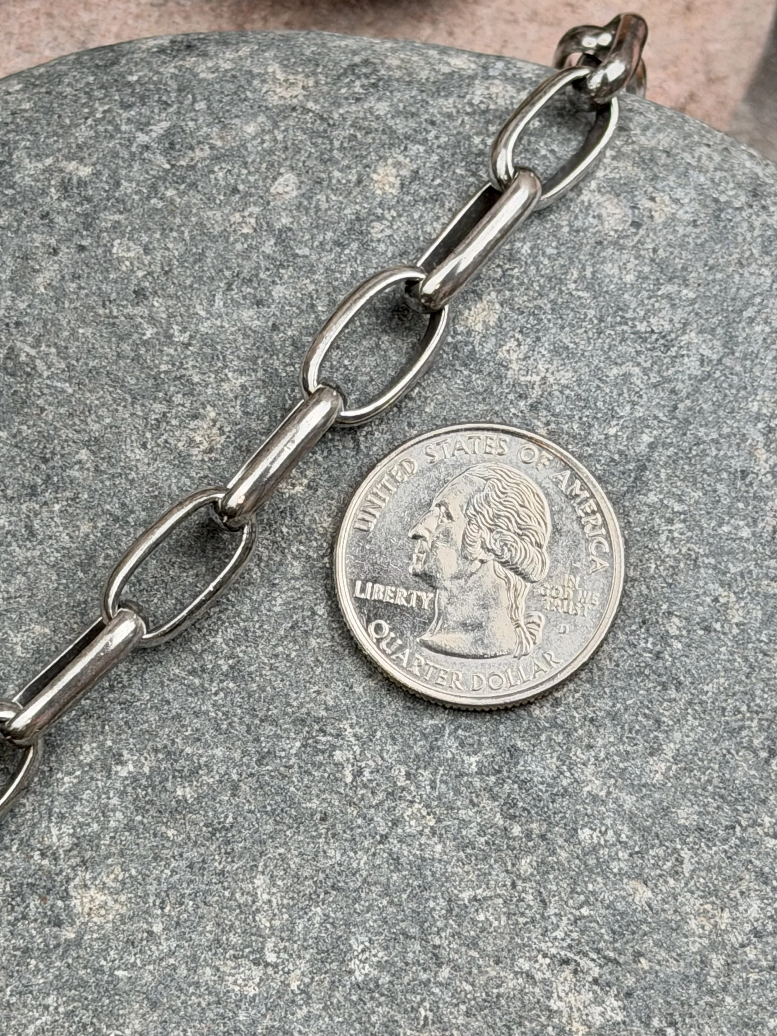 Heavy gauge small link Sterling Silver paperclip chain