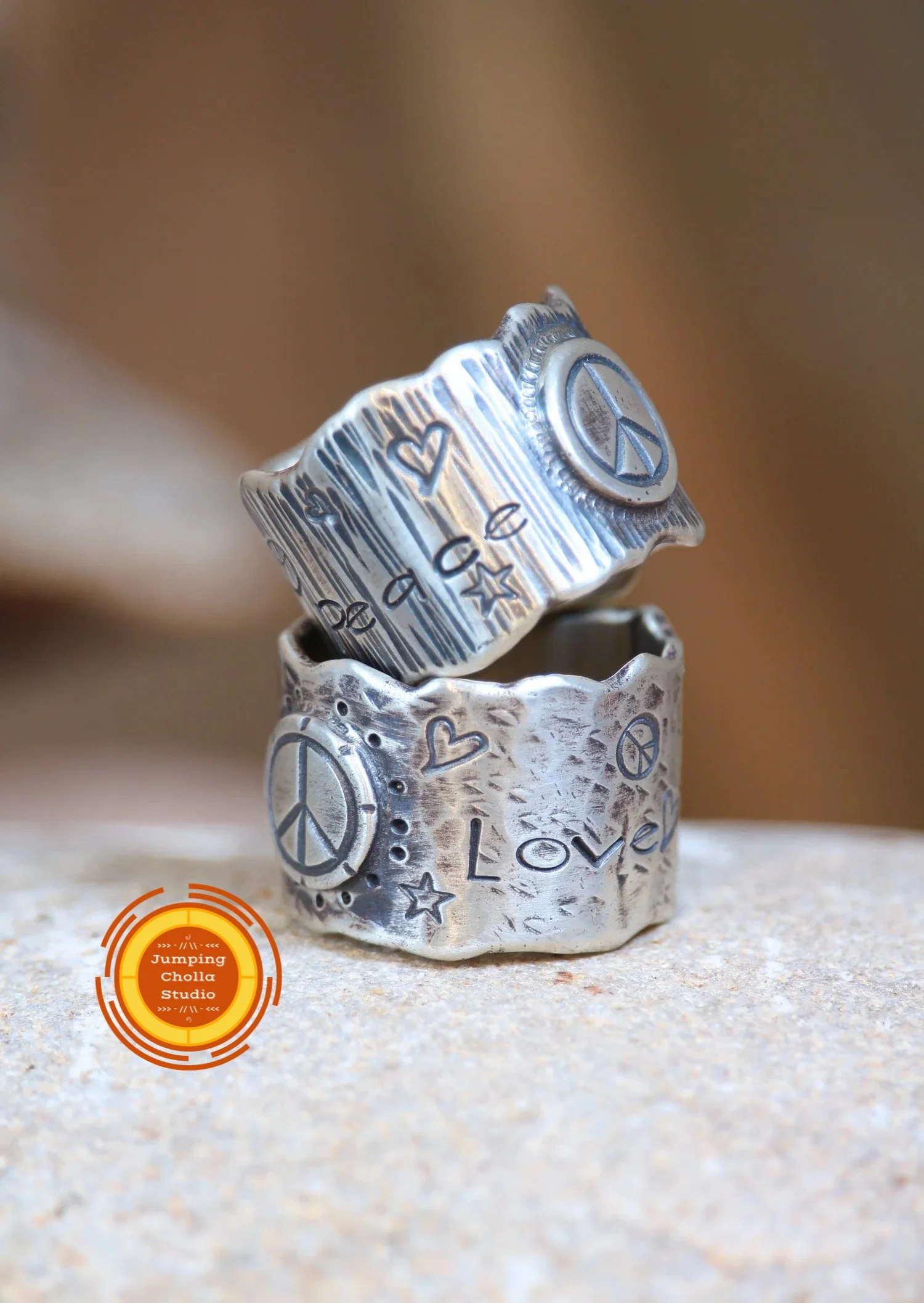 Peace & Love Silver Rings grouping view 2