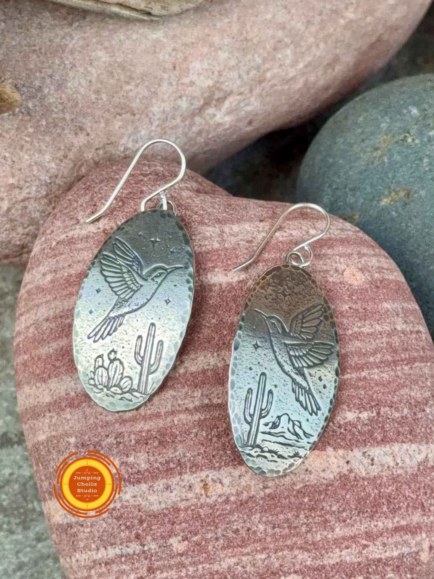 Desert Nectar Sterling Silver Earrings front view 5