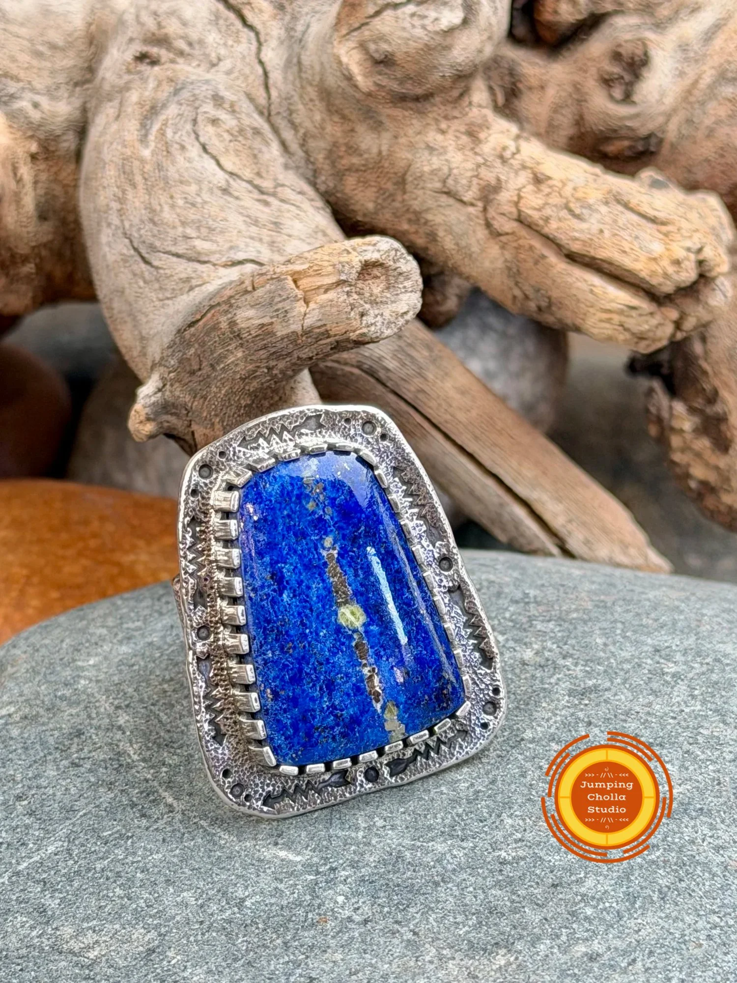 Cobalt Ridge Silver Ring front view 2