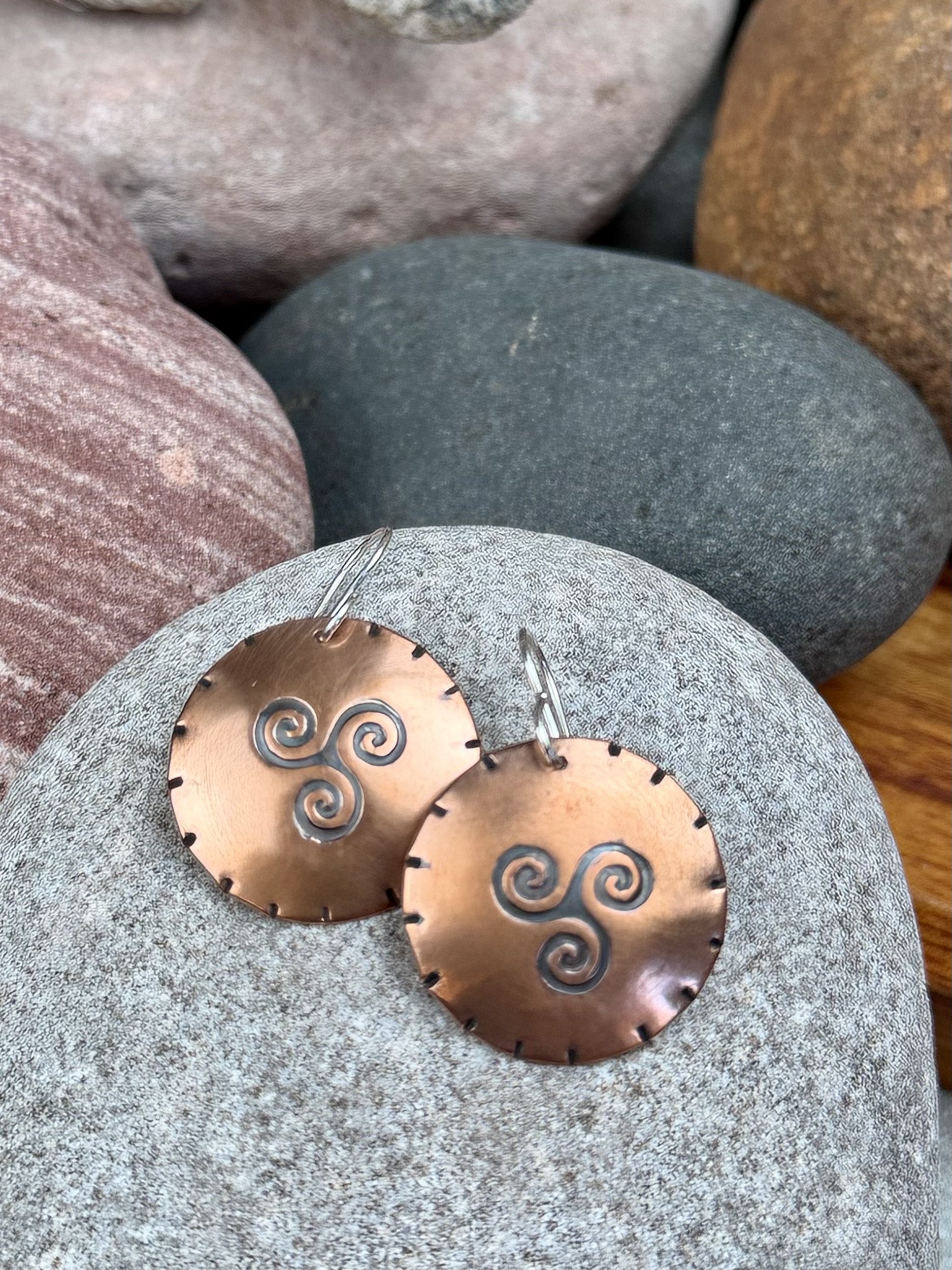 Water Song Copper Earrings