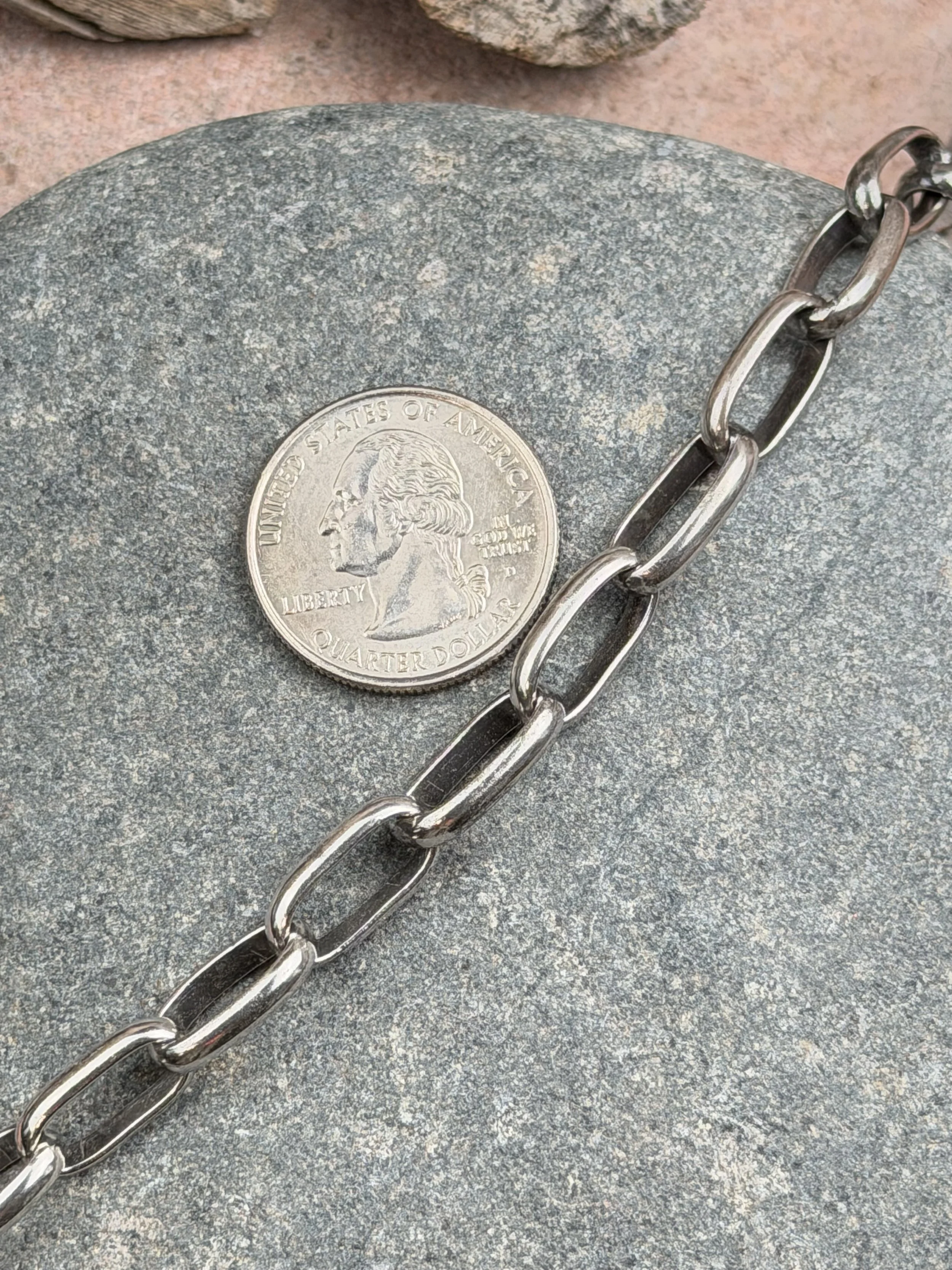 Heavy gauge large link Sterling Silver paperclip chain