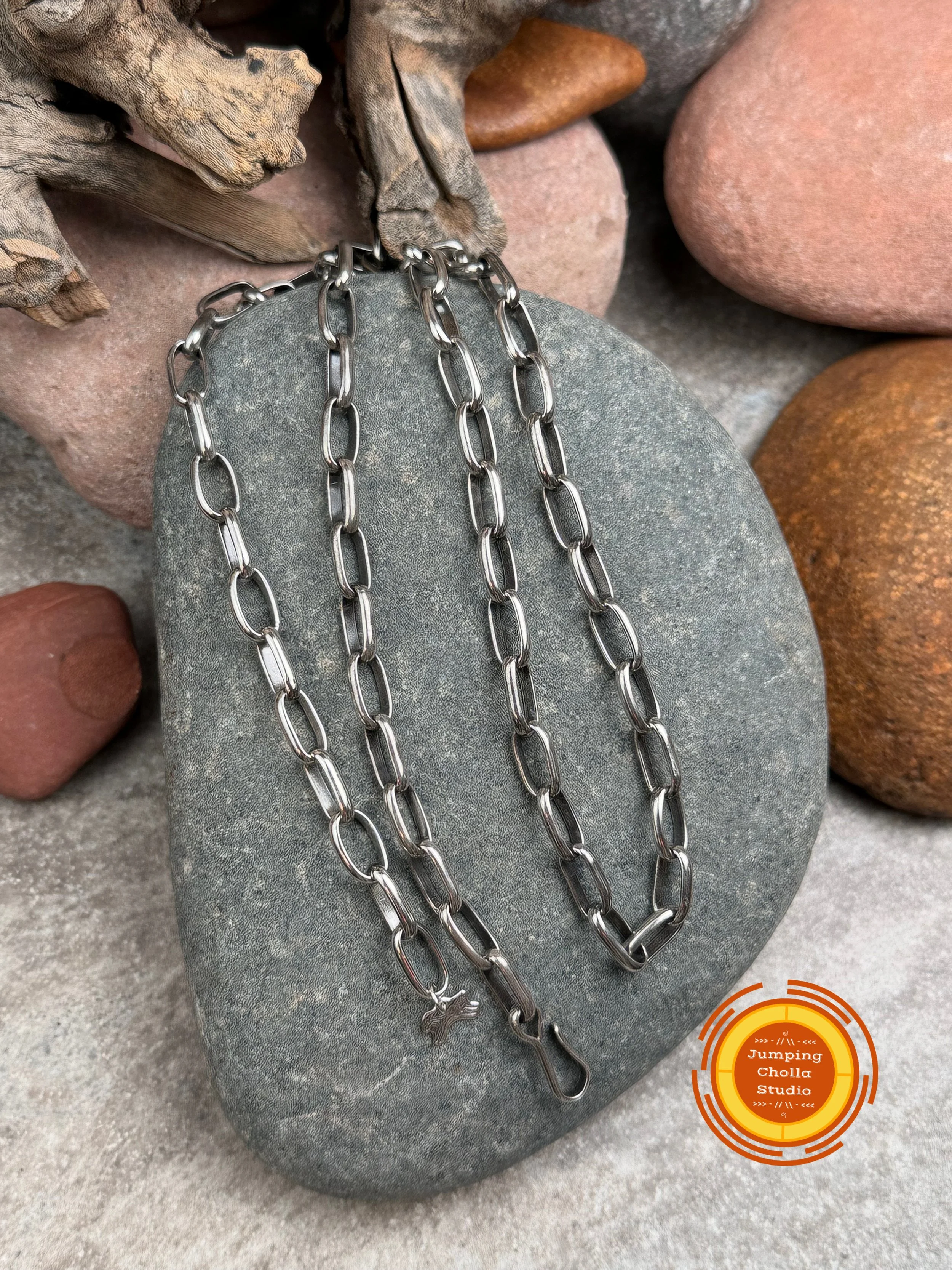 Handcrafted Sterling Silver Paperclip Chain - Heavy Gauge