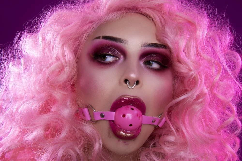 Luna Lovebad Glam Beauty Shoot by Vico Velez Pretty in Pink Pink Lighting Fashion Hollywood California Los Angeles