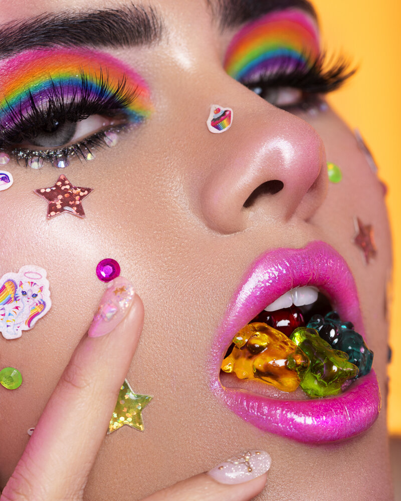 Beauty Photography Los Angeles Hollywood Colorful Rainbow Makeup Y2K