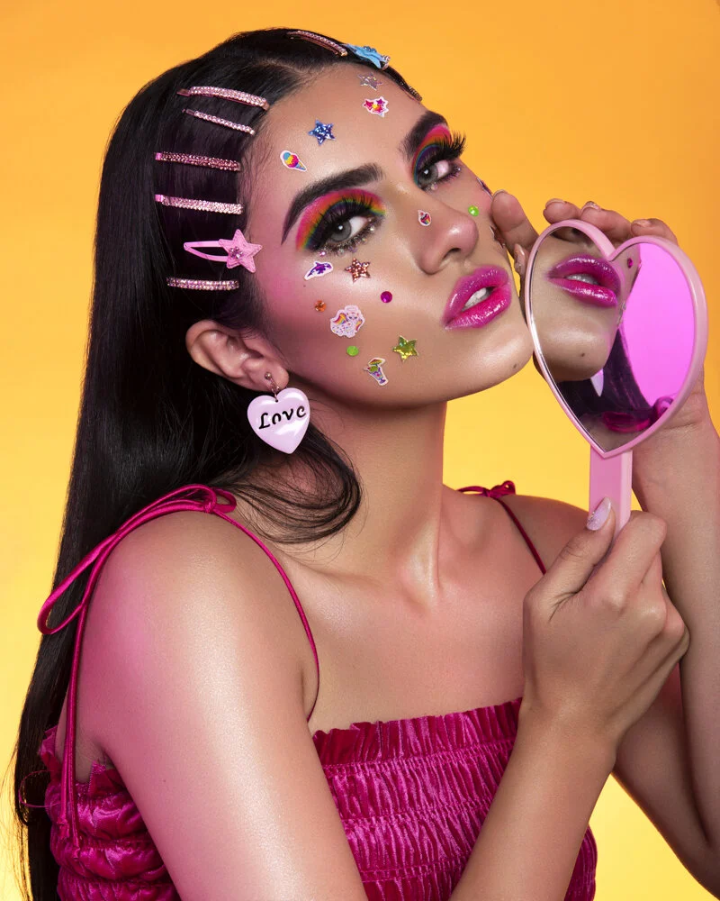 Beauty Photography Los Angeles Hollywood Colorful Rainbow Makeup Y2K