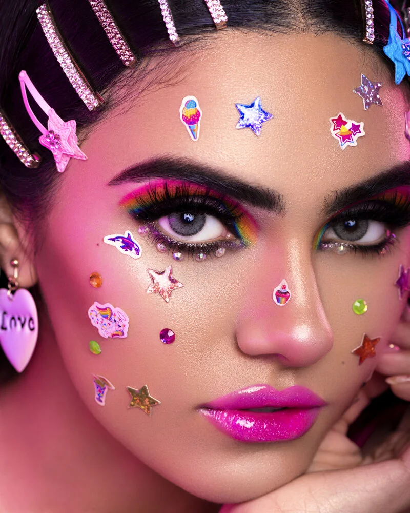 Beauty Photography Los Angeles Hollywood Colorful Rainbow Makeup Y2K