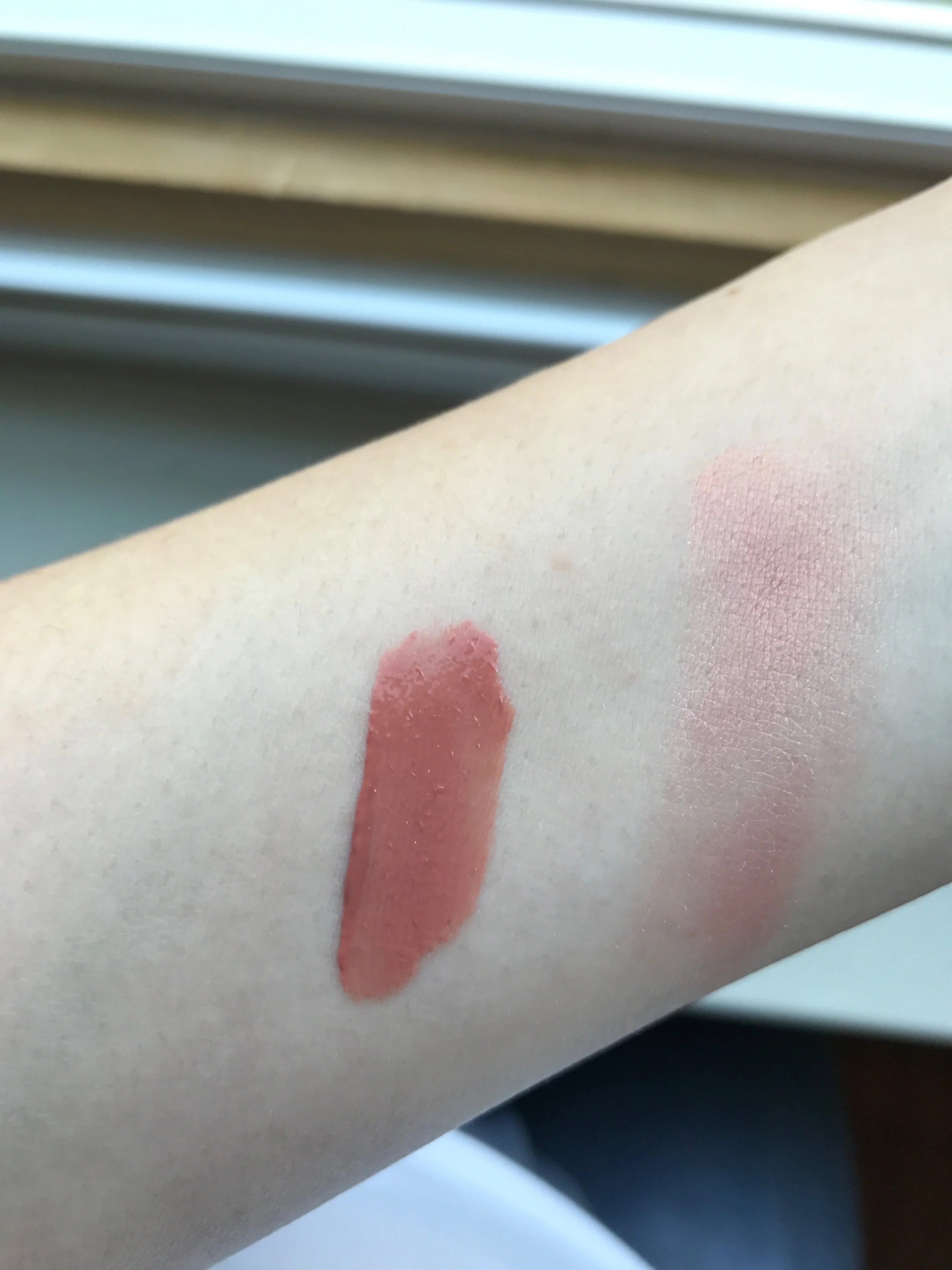 Too Faced Sweet Peach Blush and Gloss Swatches