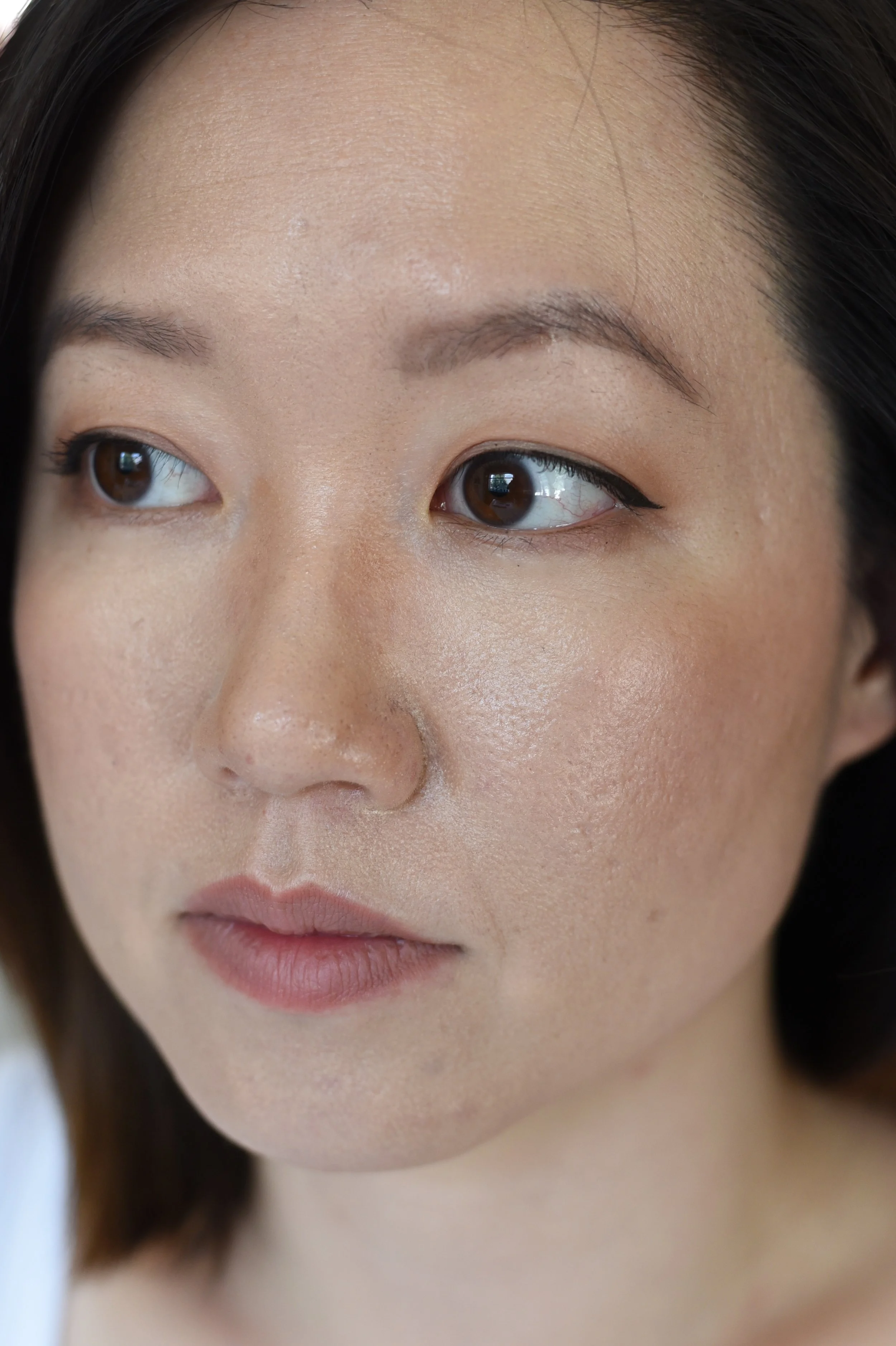 This was taken when I got home from work. Oil is coming through and some creasing around the nose. No touchups were done so this was way better than expected. Unedited photo.