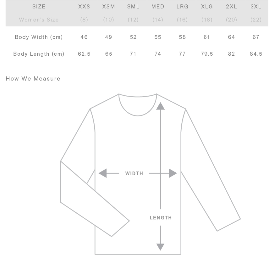 Sizing Guide — ONI | Wellington Personal Training Studio