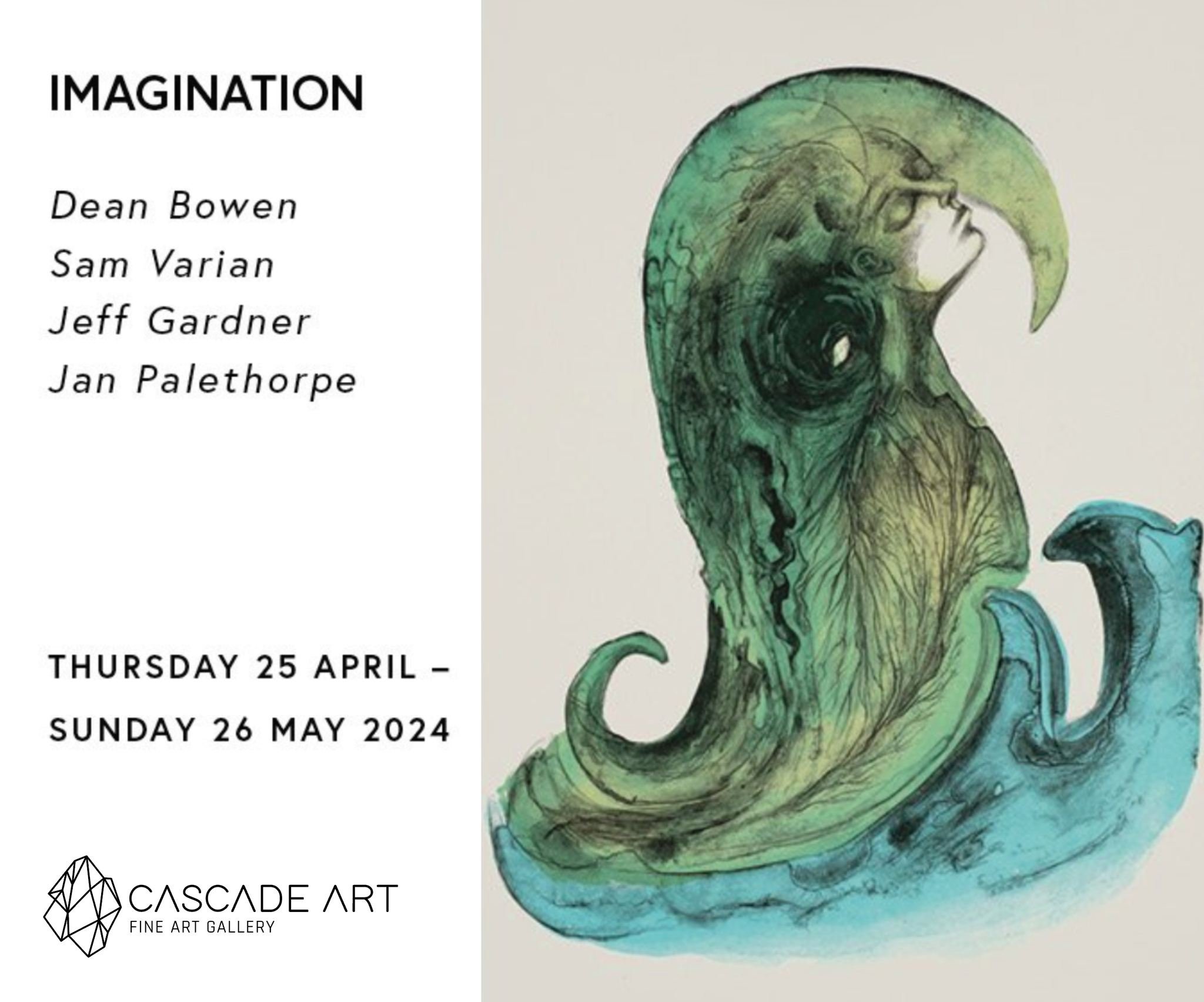Have you visited the exhibition, IMAGINATION yet? Recently opened at Cascade Art Gallery, in 'The Church' at Maldon, it is sure to delight. Featuring works by Dean Bowen, Sam Varian, Jeff Gardner and Jan Palethorpe. Open Thursday to Sunday, 10am - 5p