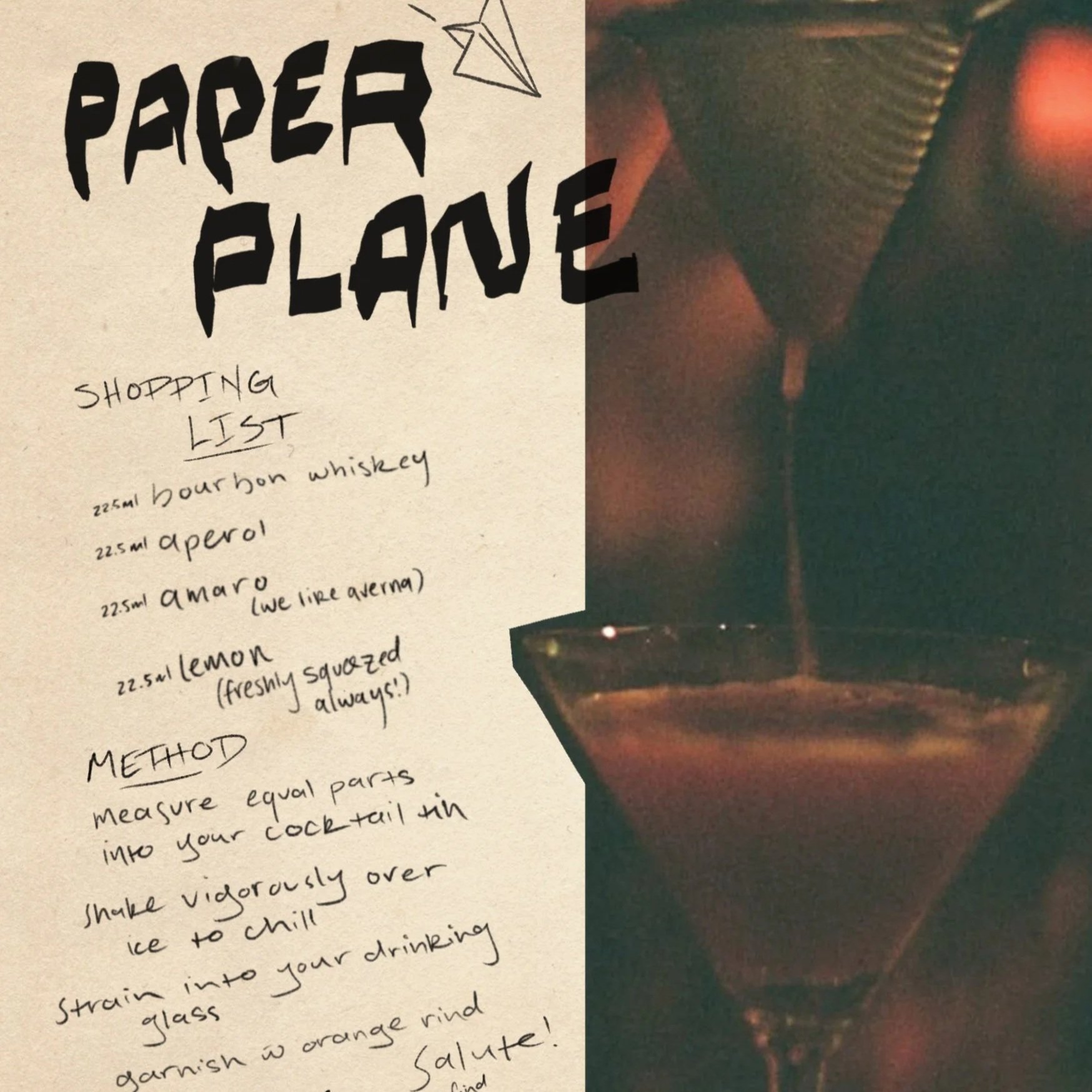 LOST Cocktail – Paper Plane