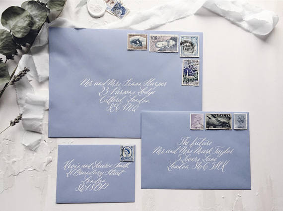Templett Letter Address Instant Download Purple Envelope Label INSTANT DOWNLOAD Calligraphy Simple BT008 Modern Envelope Names