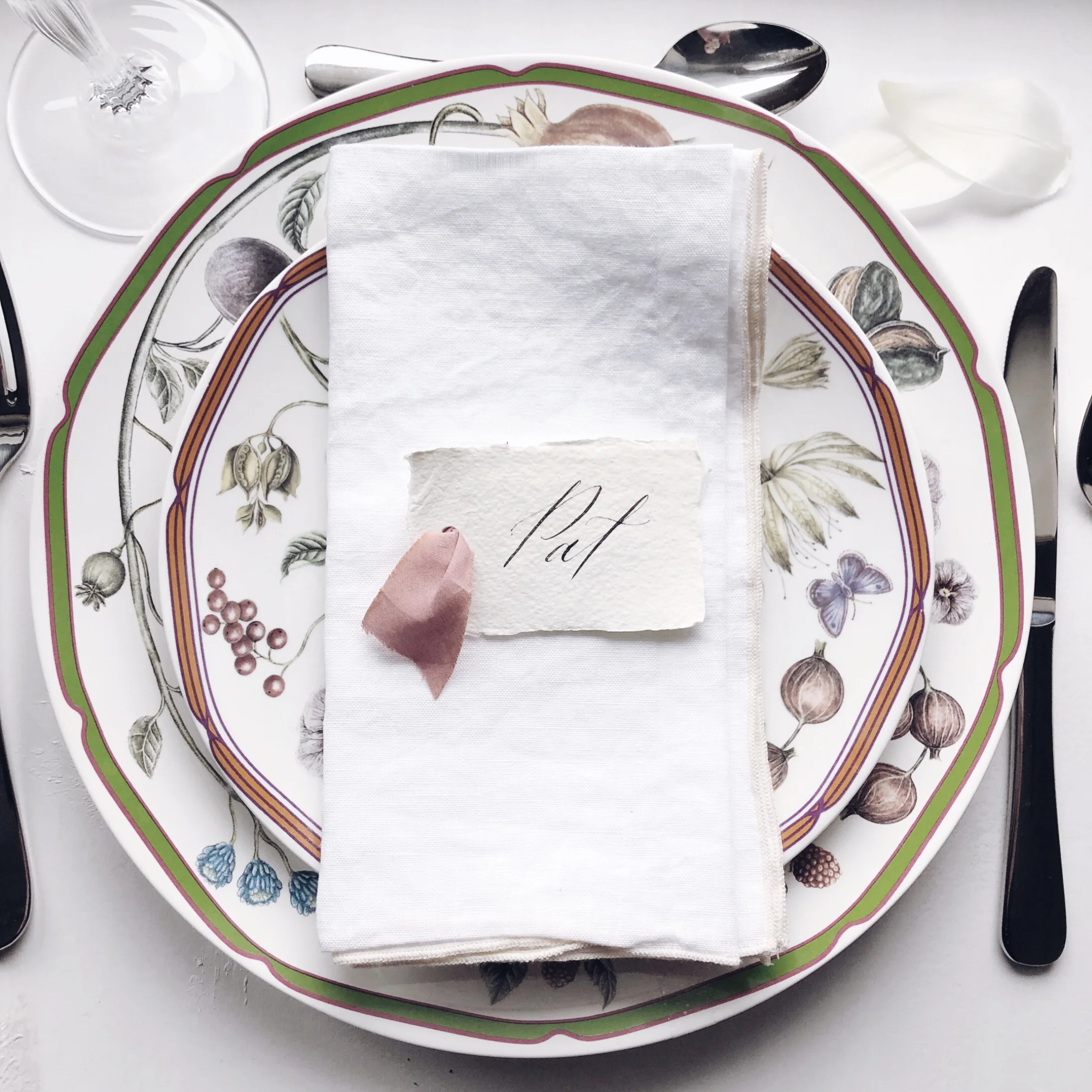 Modern calligraphy place cards