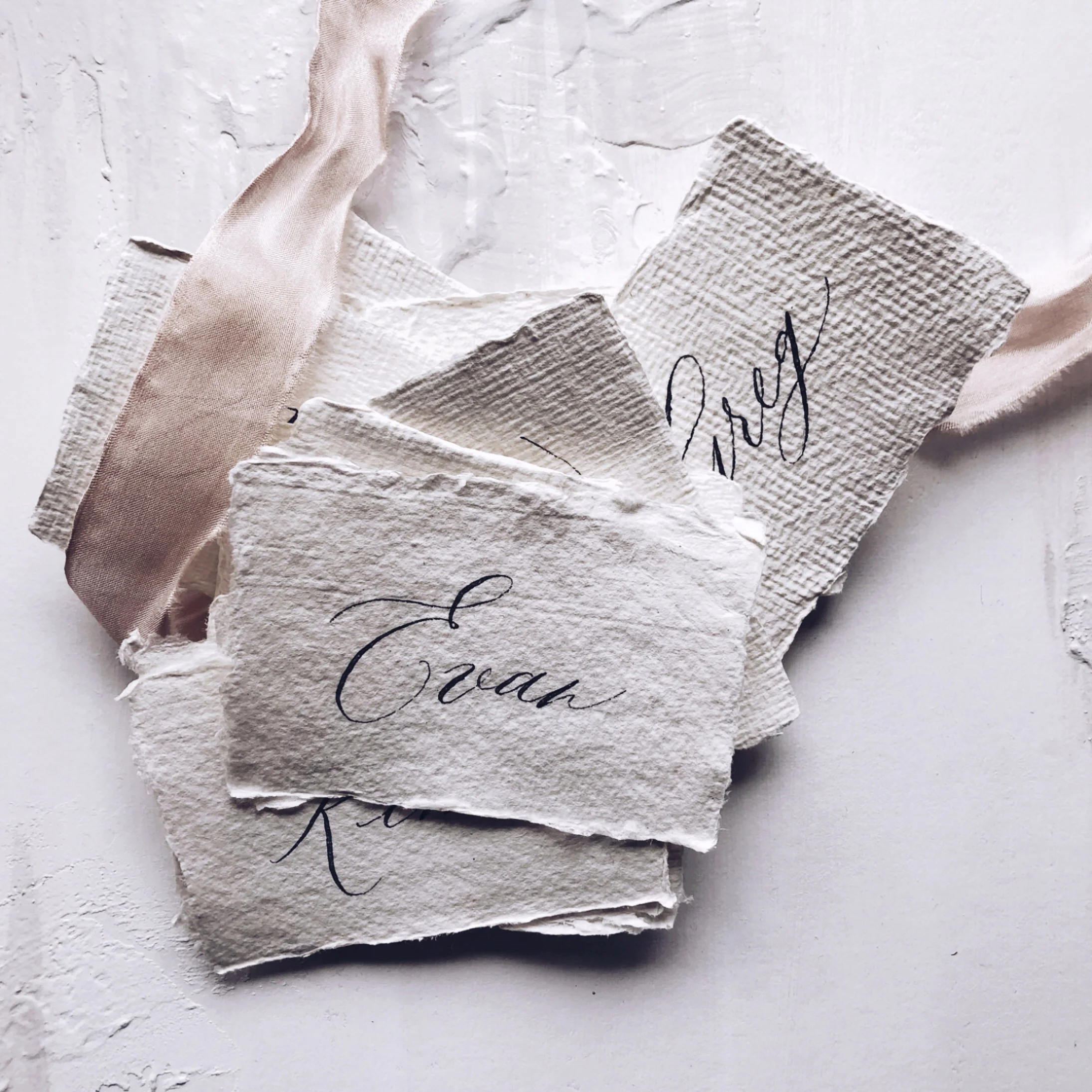 Modern calligraphy place cards