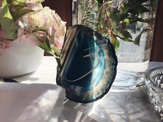Blue agate table numbers