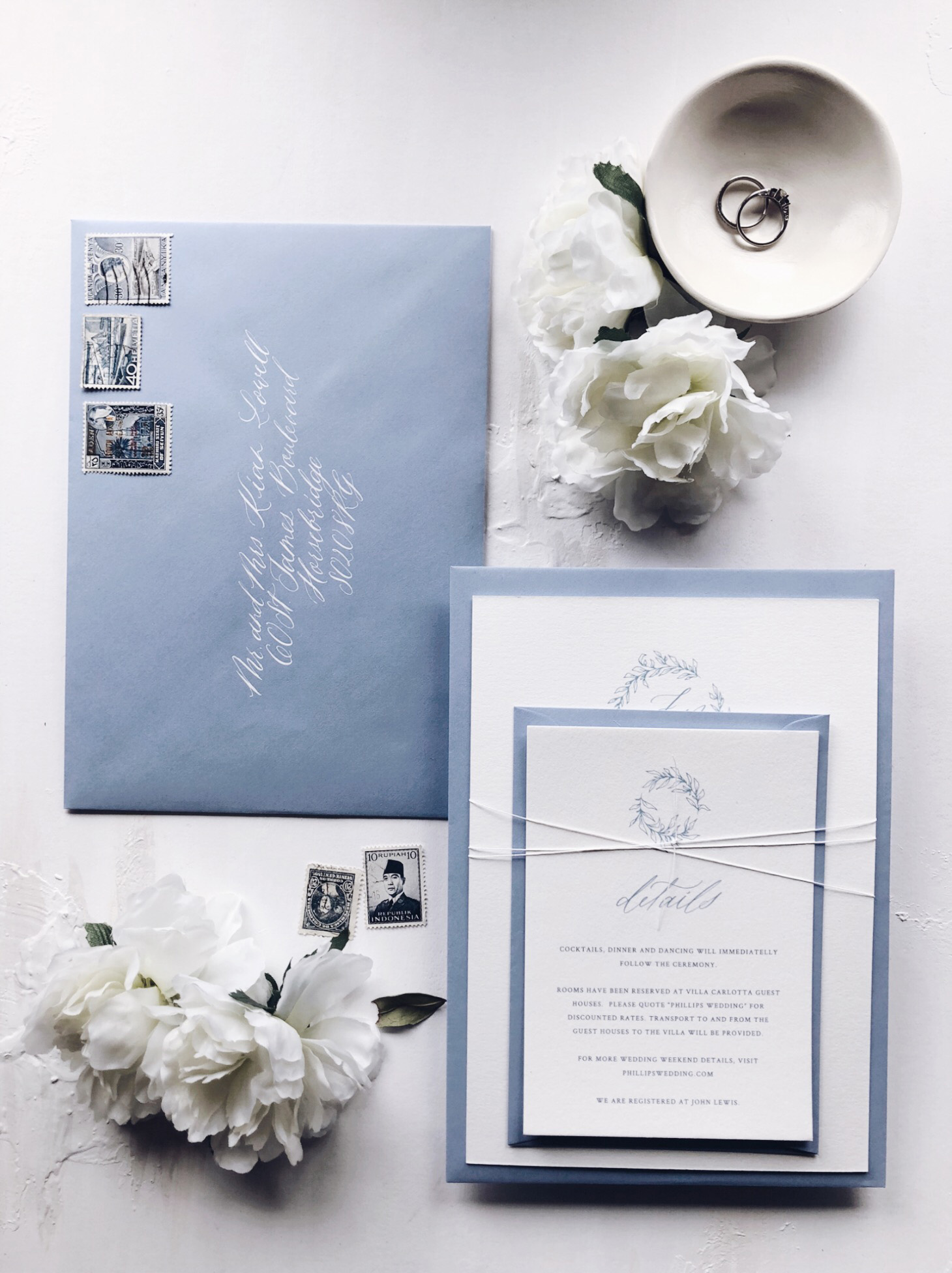 Wedding envelopes and personalised wedding stationery