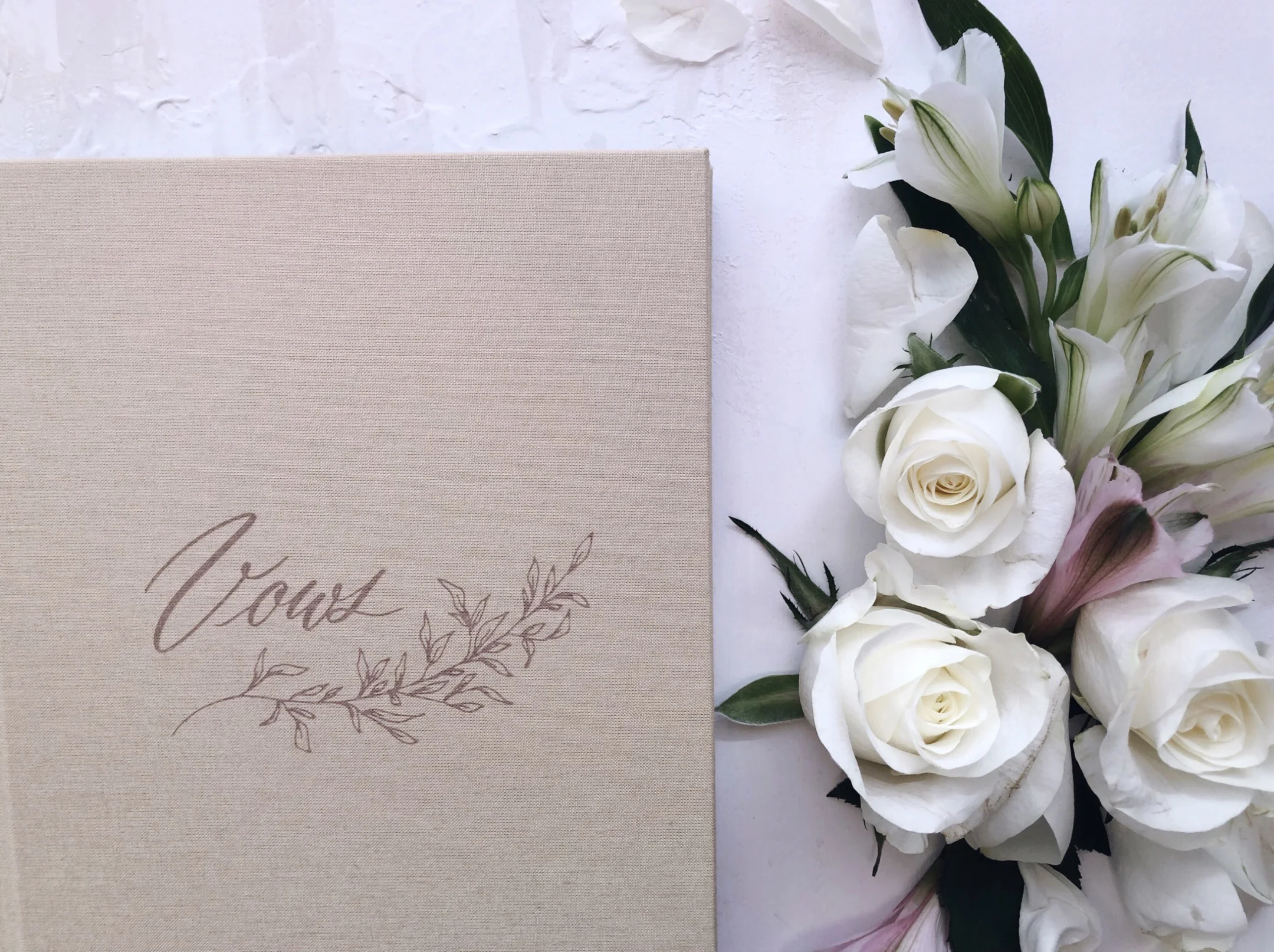 Linen cover vow book