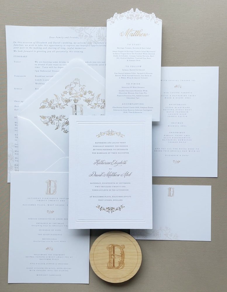 Bespoke calligraphy wedding invitations