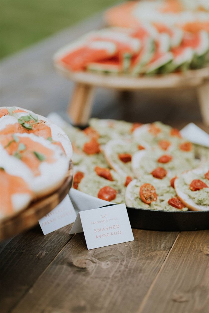 custom wedding dinner food tags