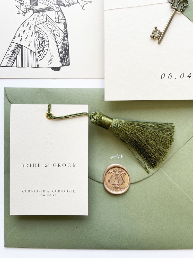 wedding invitations with a tassel