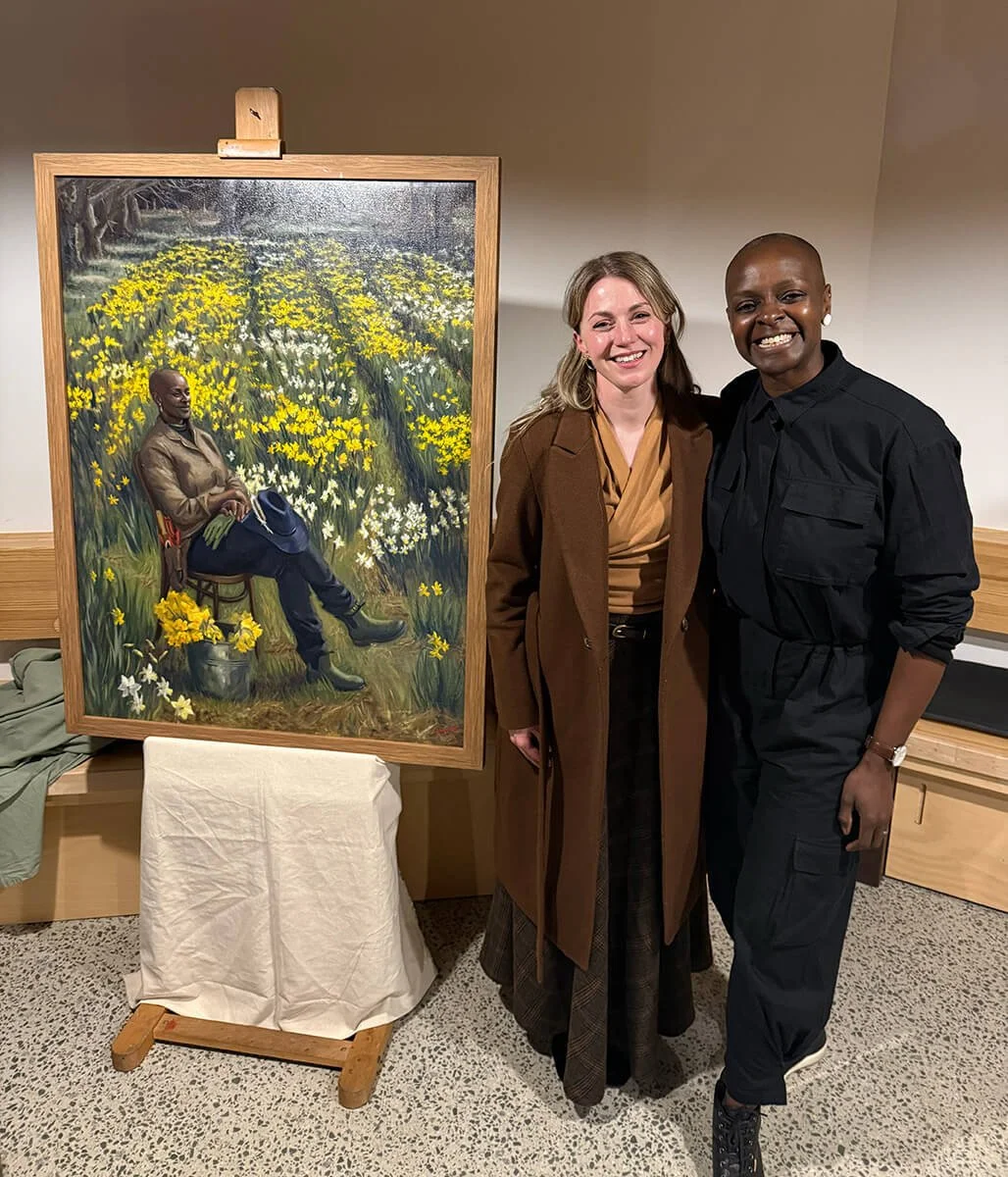 Hannah and Kemi after the painting reveal at the 'Grounded Success' book launch at Ceres in Melbourne, Australia, September 2025