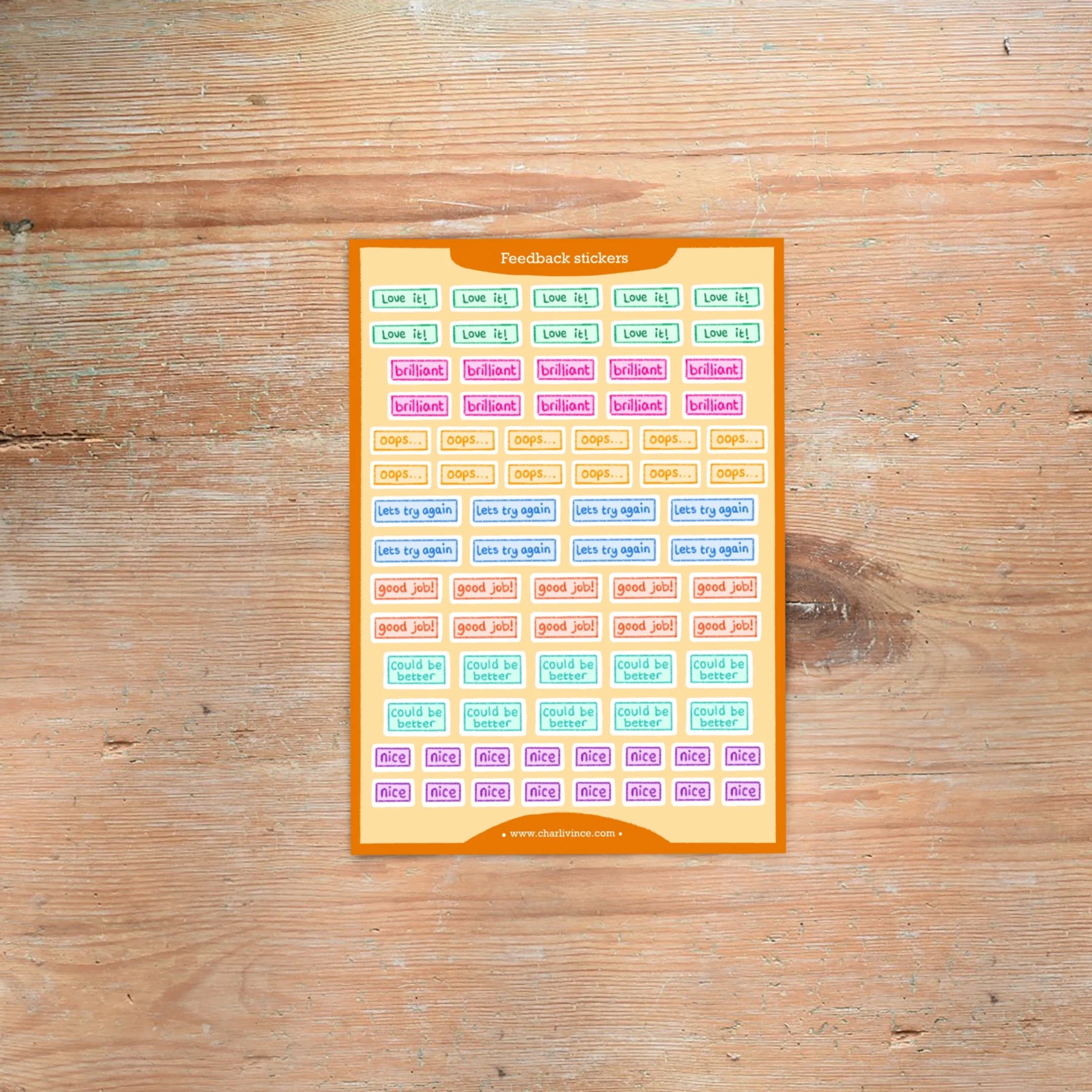 teachers sticker pack sheets a5 bright colourful education resource