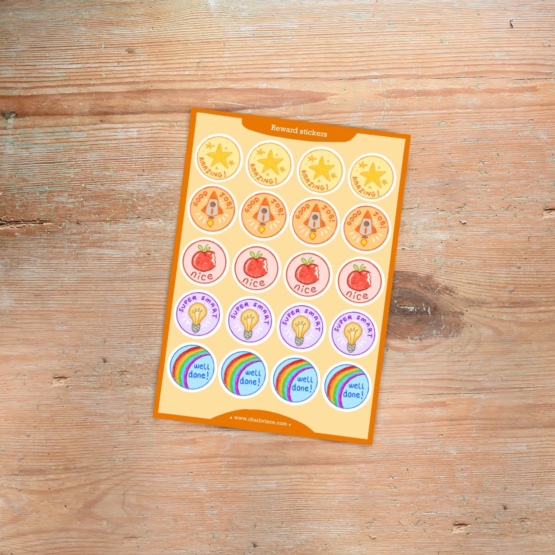 teachers sticker pack sheets a5 bright colourful education resource