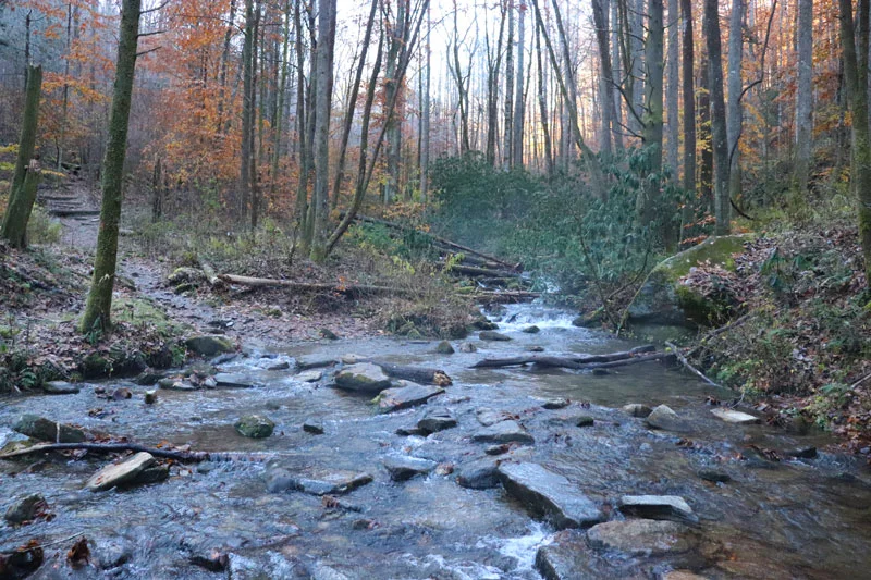 A creek crossing on the way to John Rock