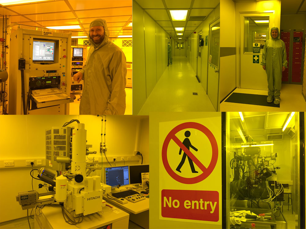 Prof Nikolaj Gadegaard, Professor of Biomedical Engineering showed me round the University’s incredible bio-engineering facility. Everything is bathed in yellow light. Many procedures share terminology with the printmaking workshop - lithography, etching, photo-sensitive emulsions, digital printing. 