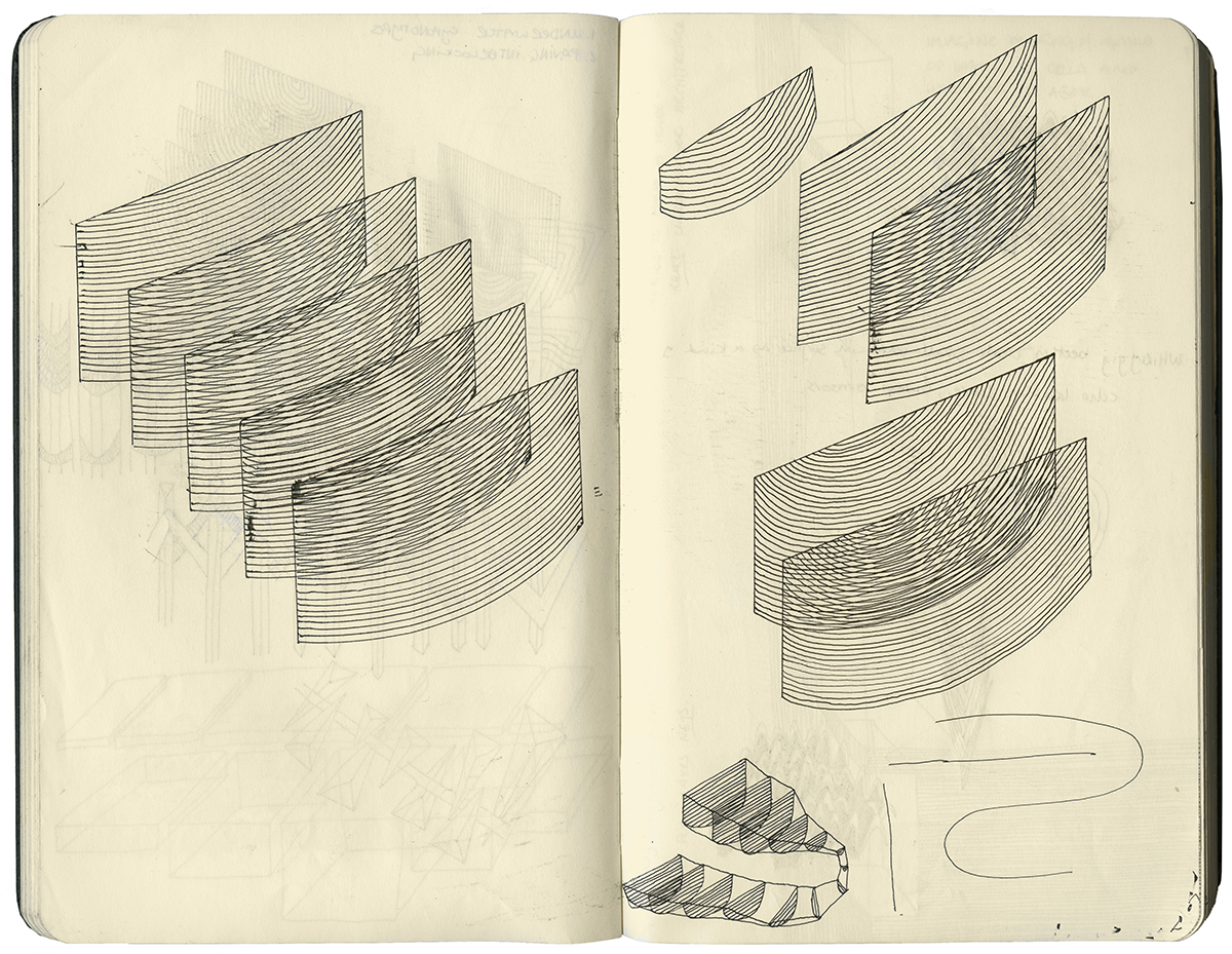 My research began with my sketchbook; observation, drawing and conversation. With the help of staff I researched what was happening under the ice outside my studio. I investigated the architecture of the water in the storm water treatment cells, which make up the largest constructed wetland in Canada.