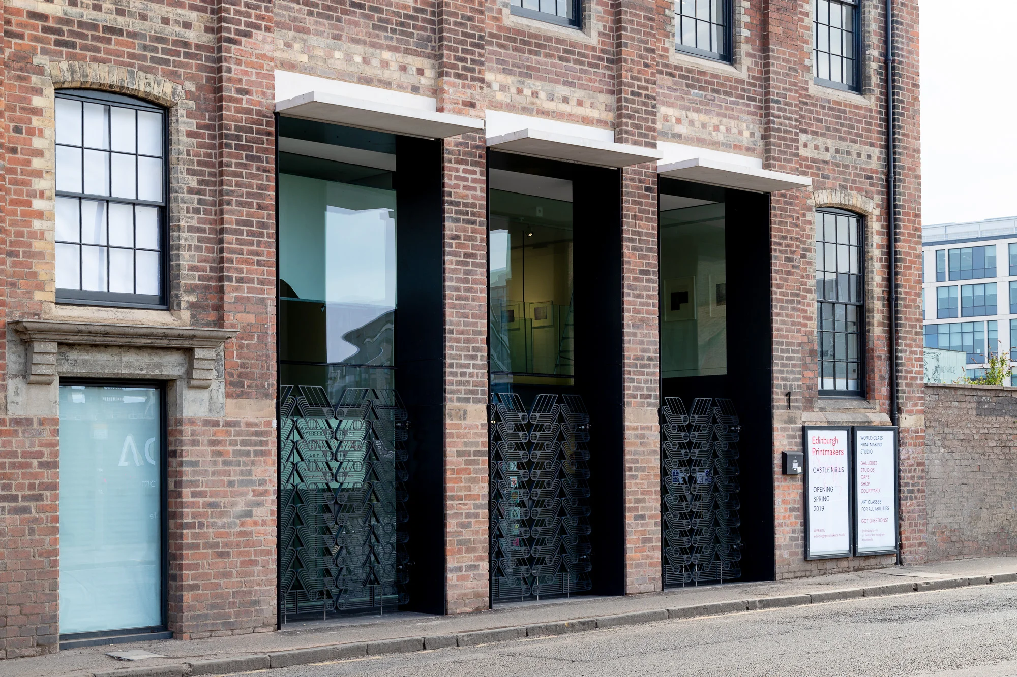 The entrance to Edinburgh Printmakers in Fountainbridge, Edinburgh which opened in April 2019. Photo credit: Jules Lister