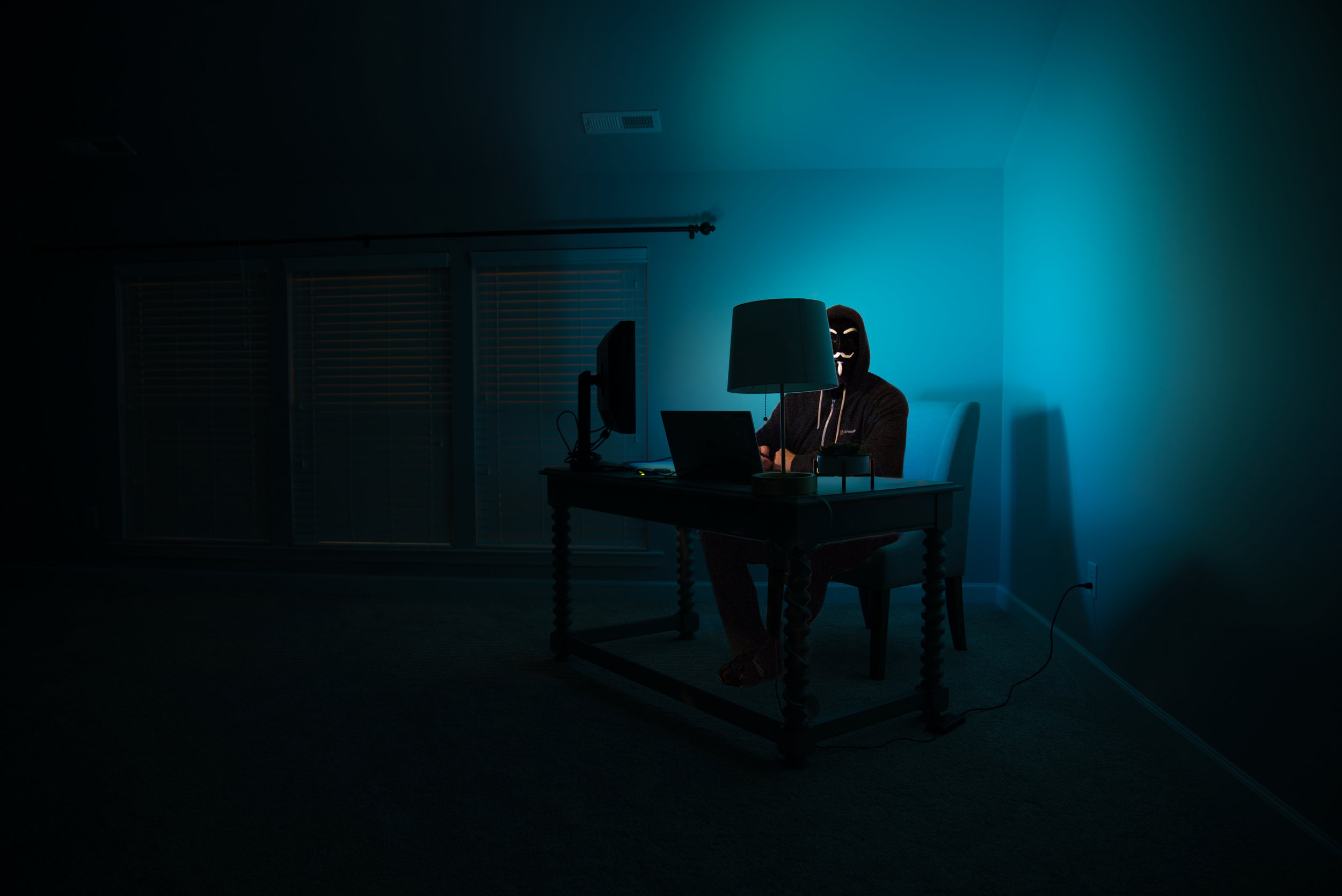 Hacker on its desk