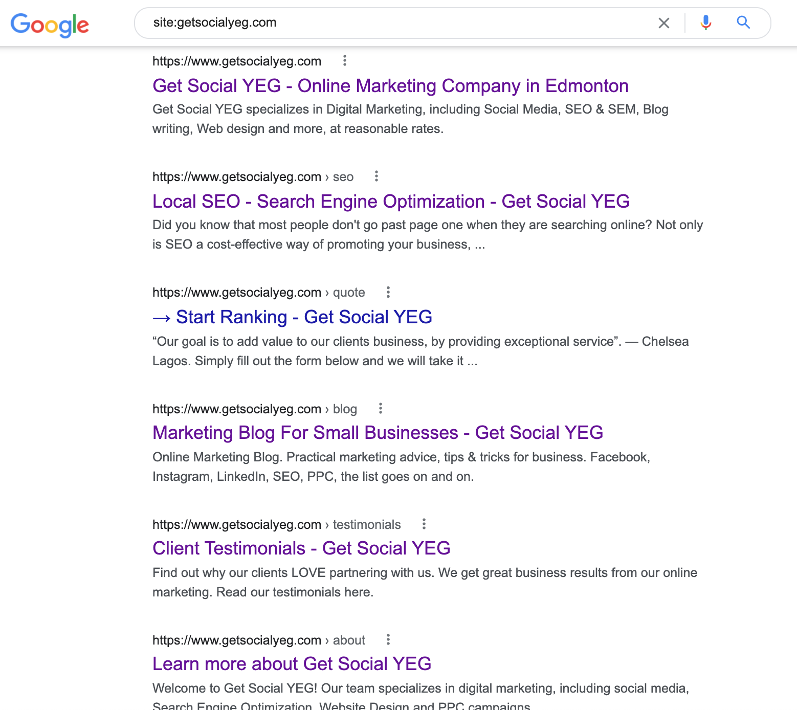 screen shot of google my business