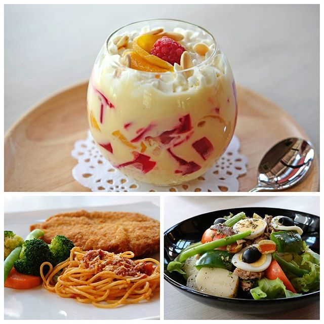 Weekend specials are here at Gourmet Gallery. We brought back some of the old oh-so-good classics Chicken Parmesan, Nicoise Salad and Peach-Rasberry Trifle. Call 022600603 for more info.  @gourmetgallerybkk #gourmetgallerybkk