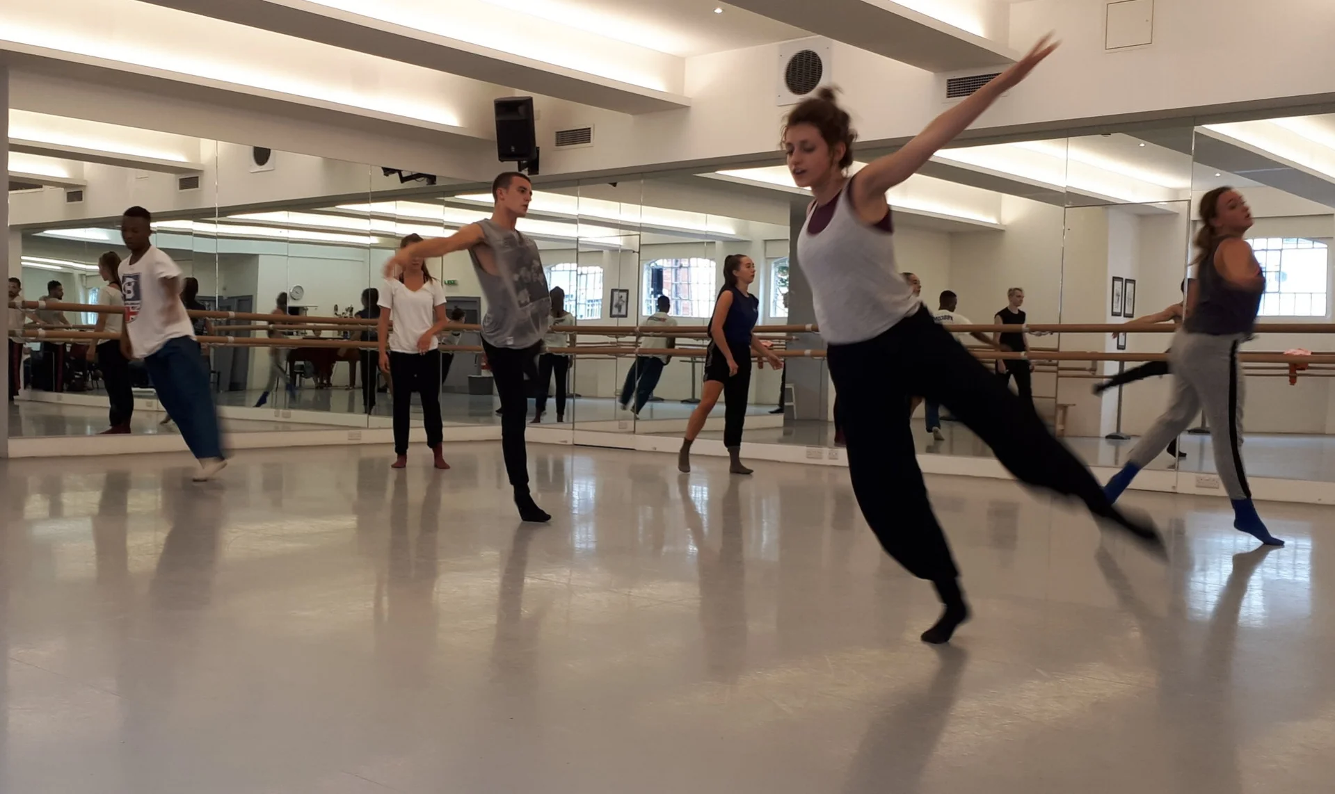 contemporary workshop with students from rambert school