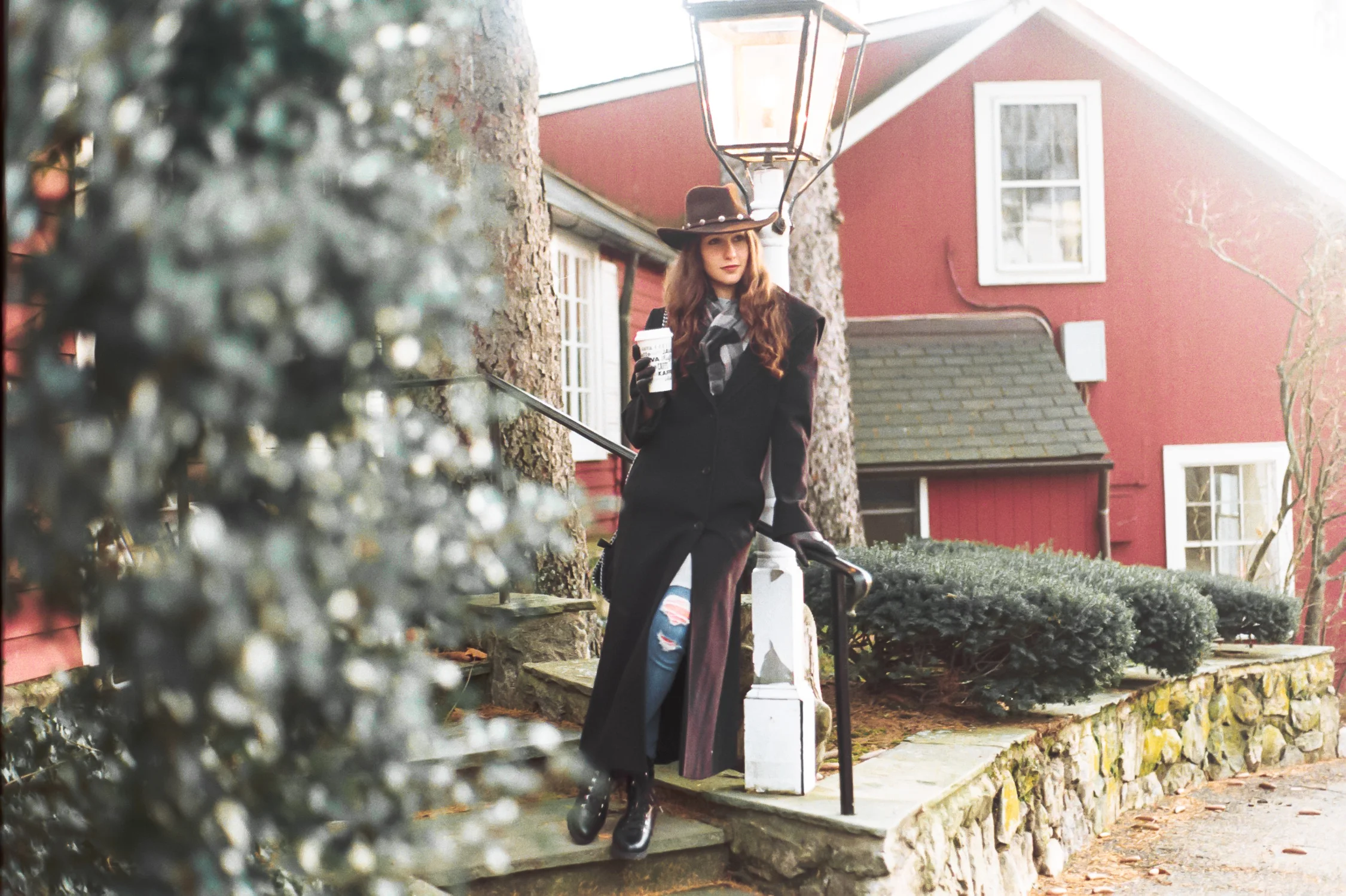 Jacket and hat lent to me by Christopher’s incredible Mom, Susan. Boots are vegan by Bhava Studio.