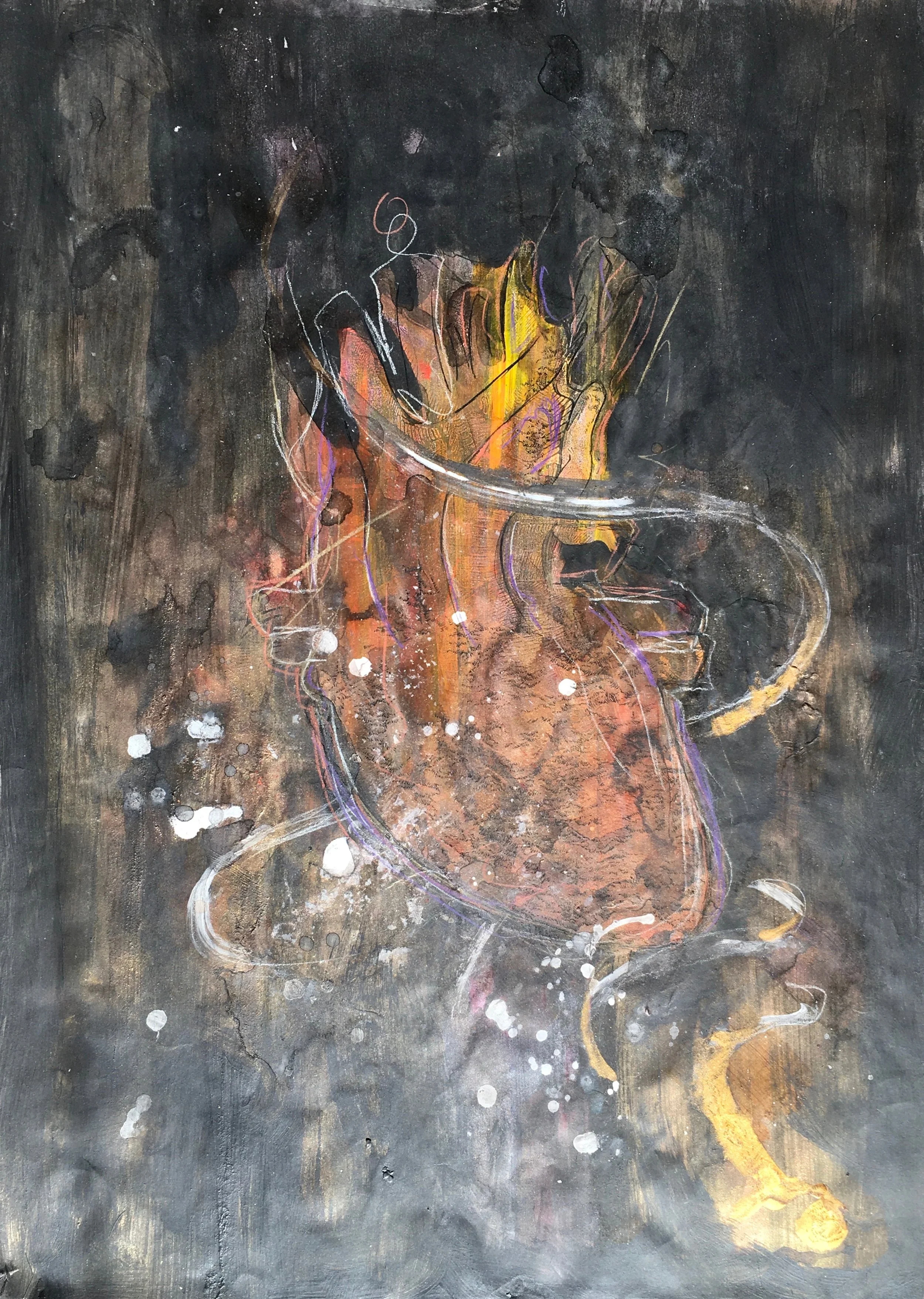  Heart Series  Mixed media on Paper , A3, 2014 