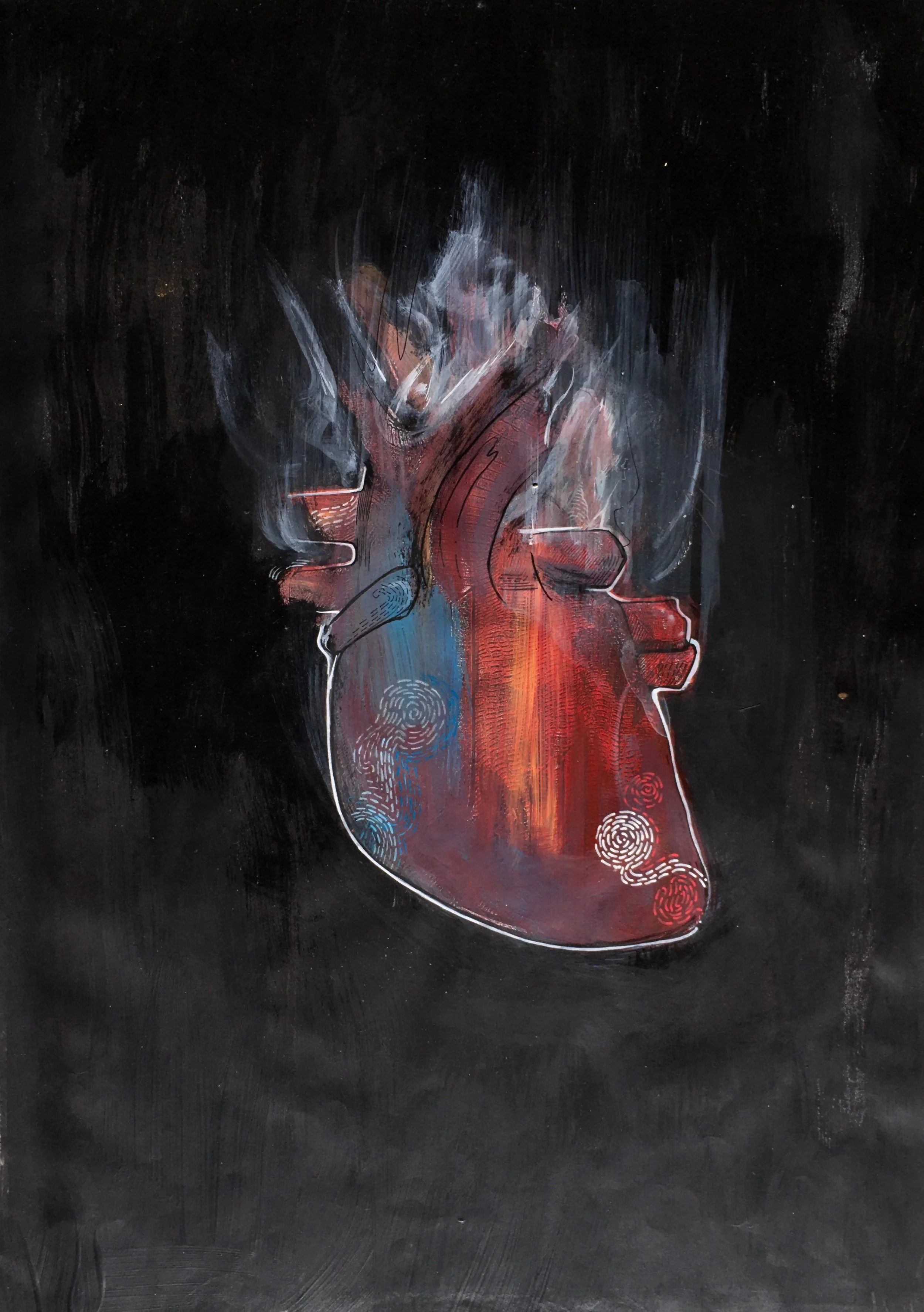  Heart Series  Mixed media on Paper , A3, 2014 