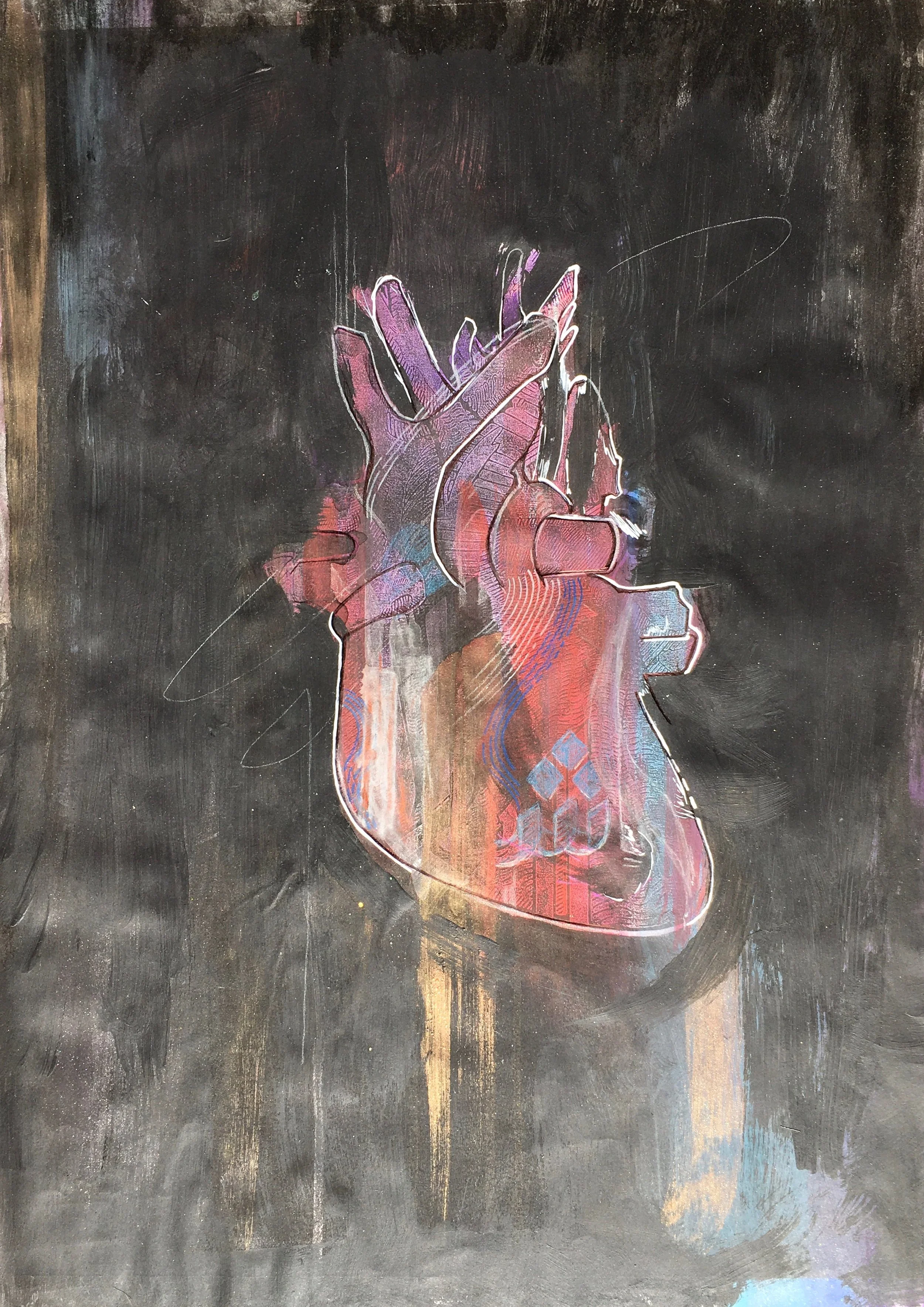  Heart Series  Mixed media on Paper , A3, 2014 