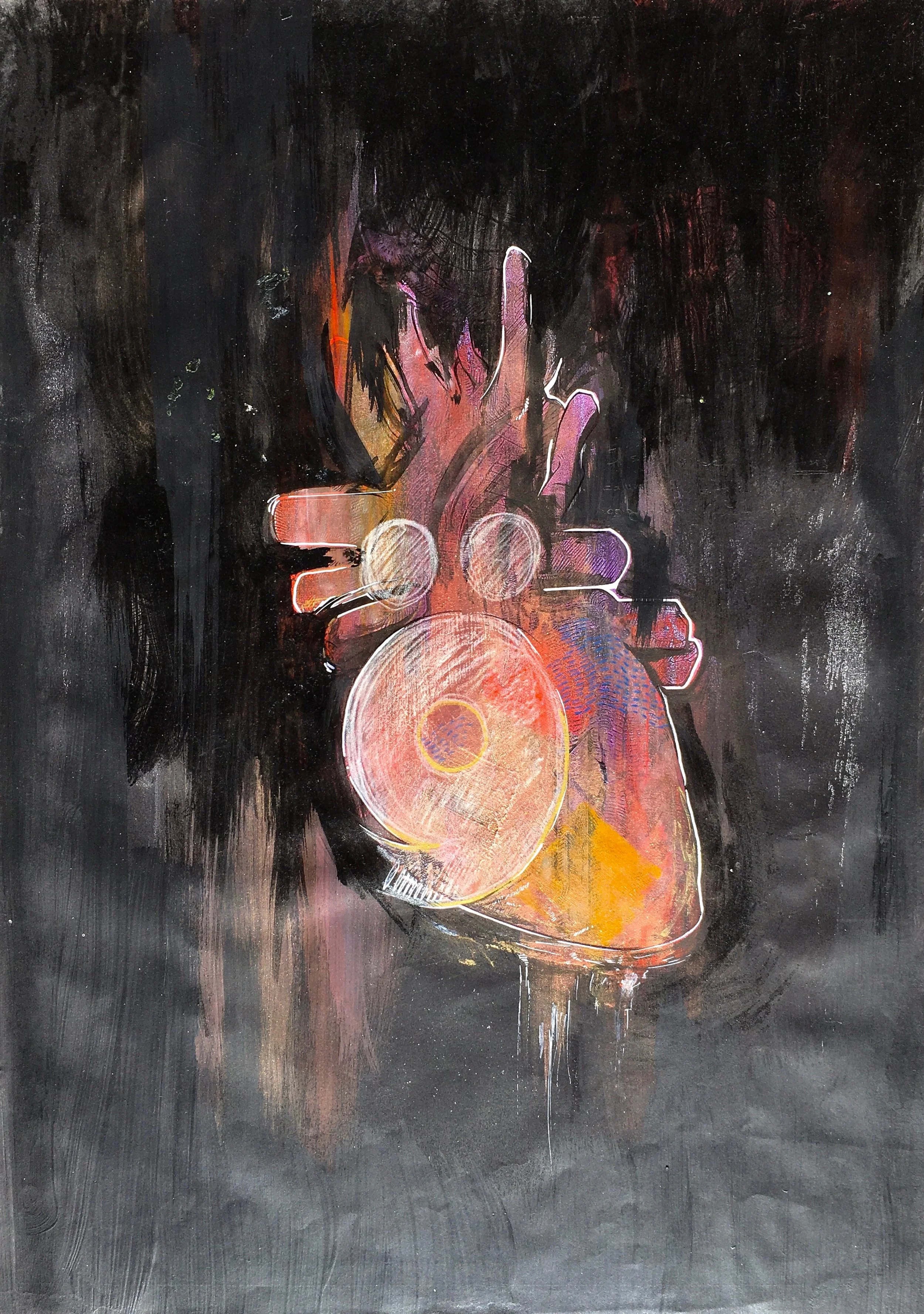  Heart Series  Mixed media on Paper , A3, 2014 